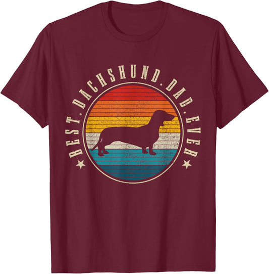 Dachshund Dog Vintage Funny Dog T-Shirt - T-Shirt | Maroon