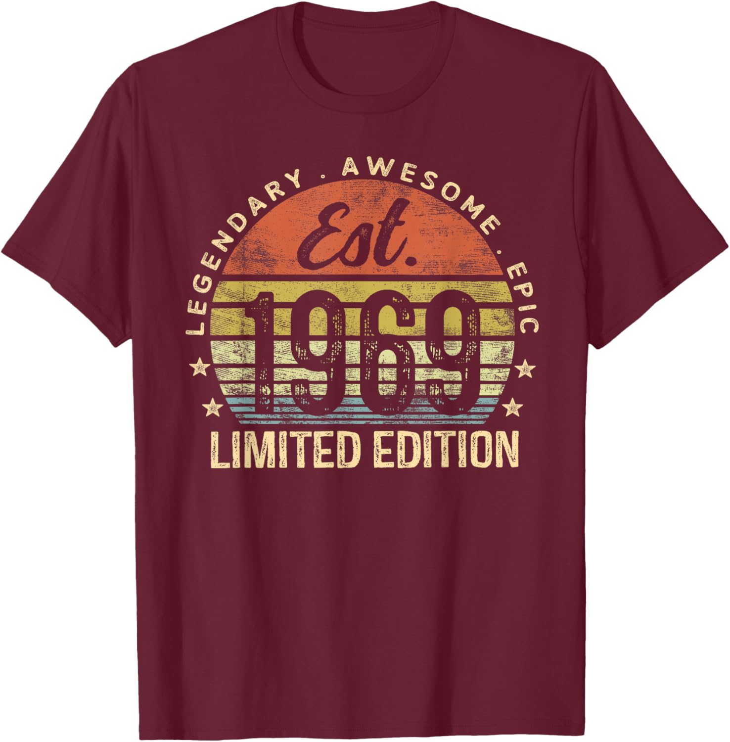Est 1969 Limited Edition 56th Birthday Vintage 56 Year Old T-Shirt - T-Shirt | Maroon