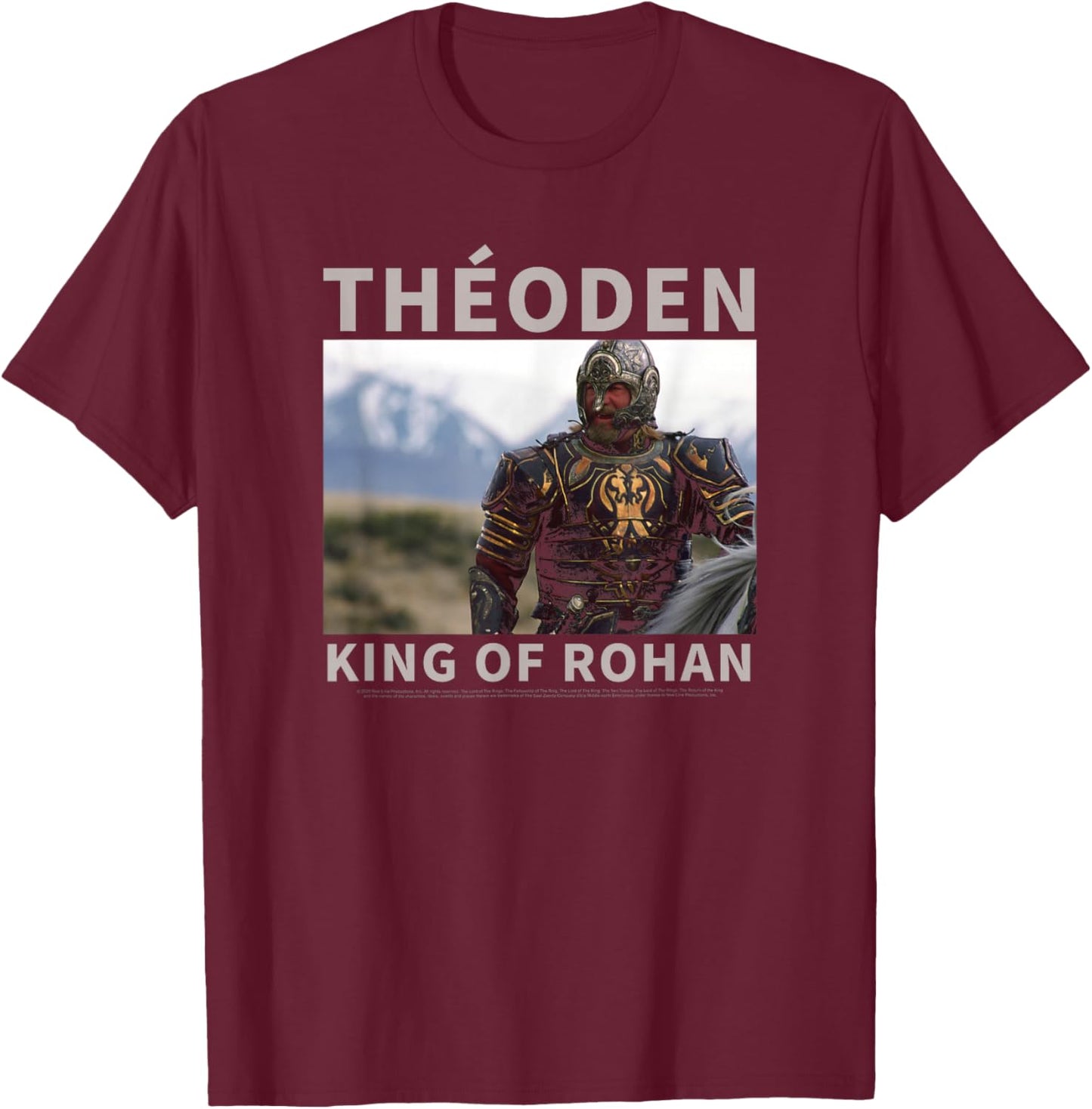 Lord Of The Rings Theoden King Of Rohan Poster T-Shirt - T-Shirt | Maroon