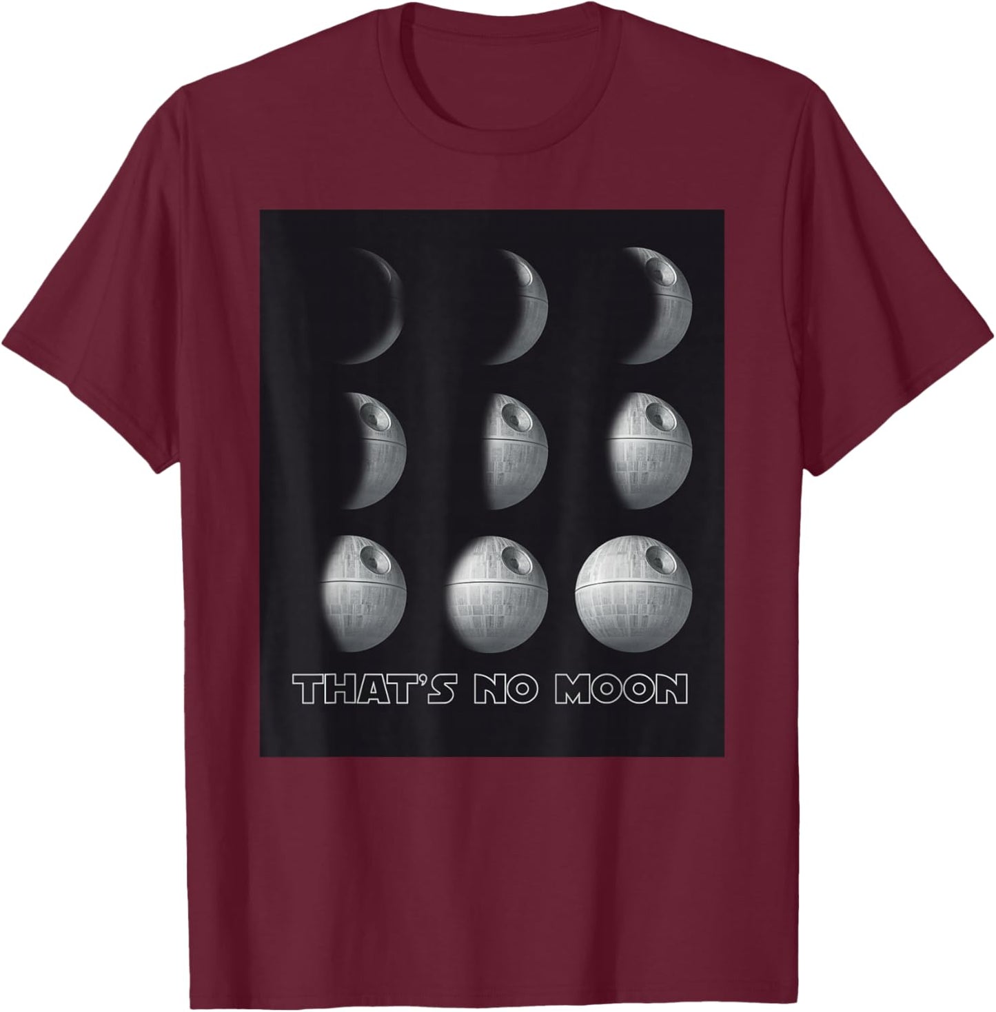 Star Wars Death Star Phases of the Moon T-Shirt - T-Shirt | Maroon