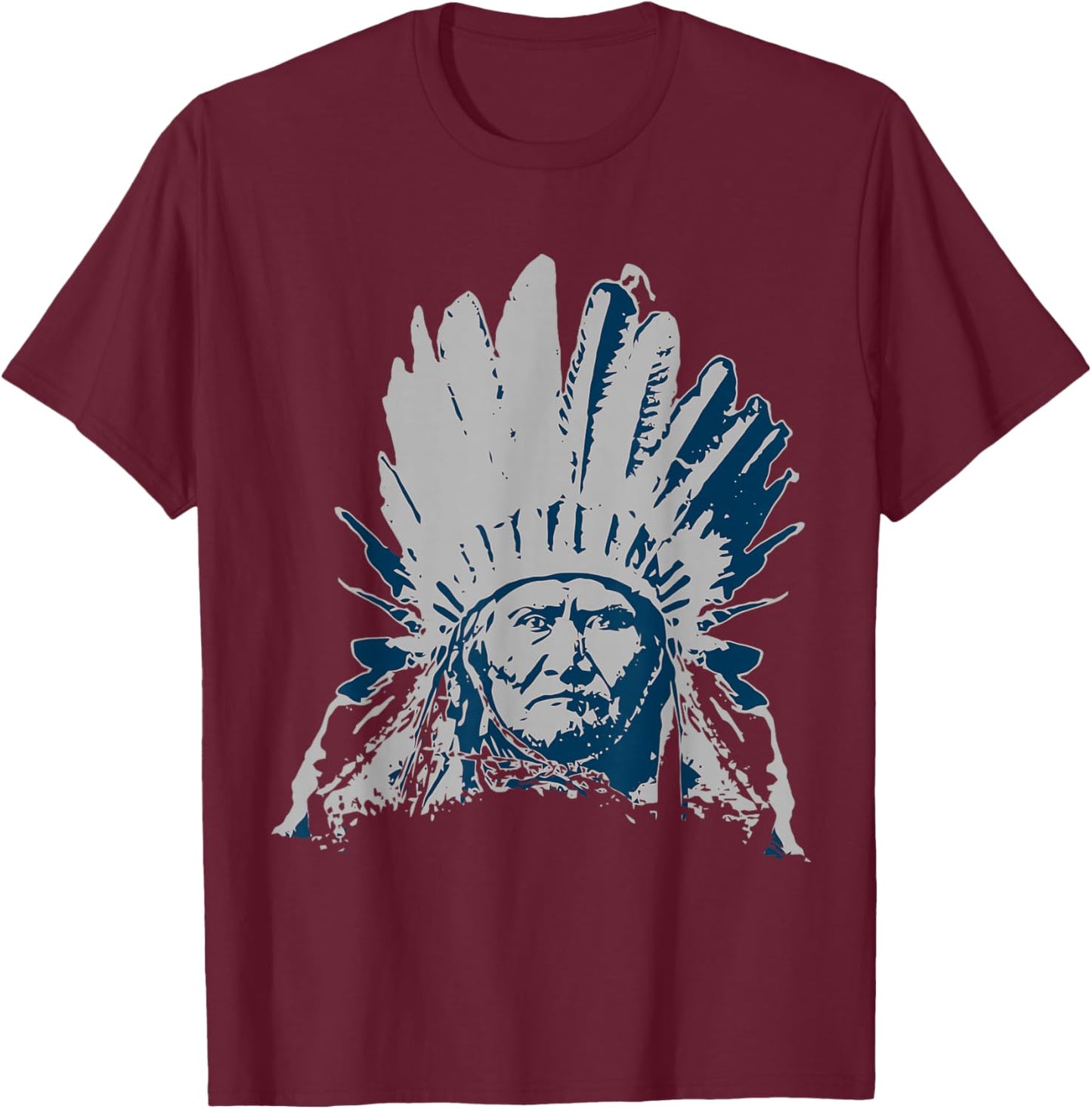 Geronimo Apache Native American Indian Warrior USA T-Shirt - T-Shirt | Maroon