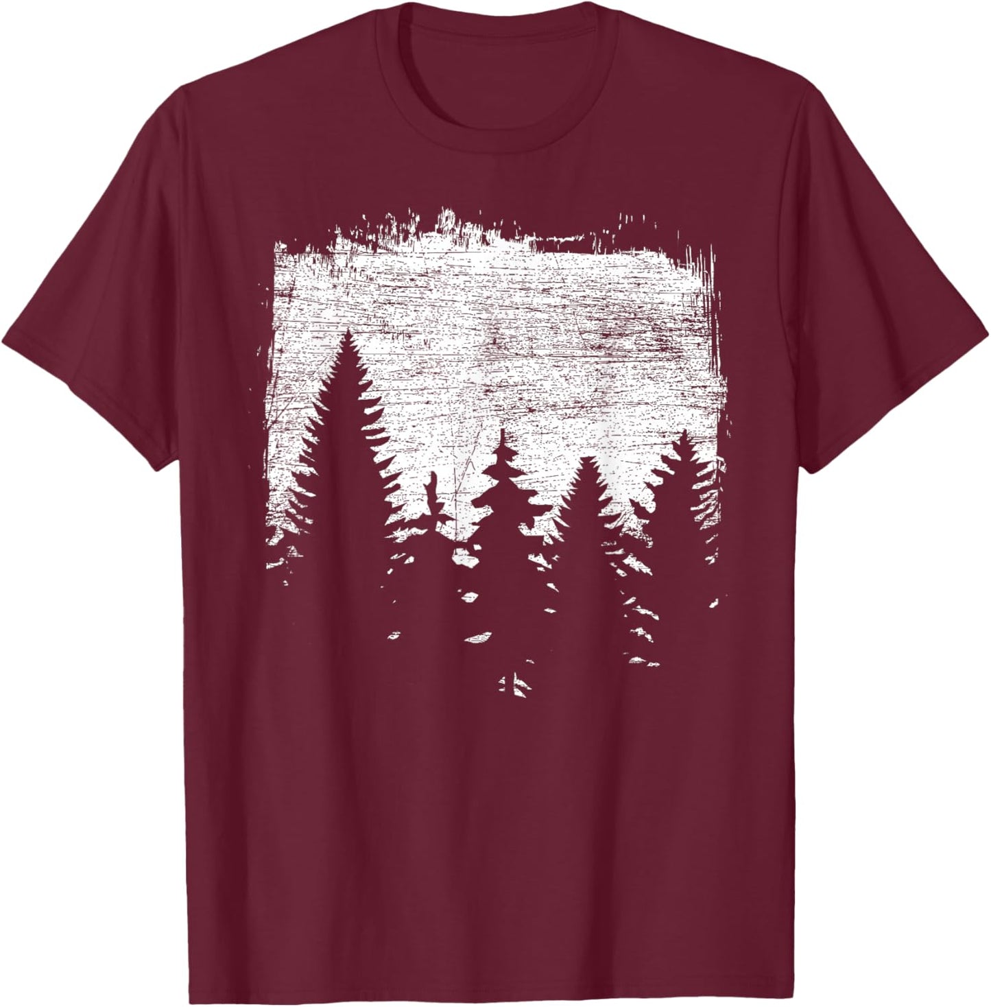Nature Lovers Outdoor Forest Trees Vintage Nature T-Shirt - T-Shirt | Maroon