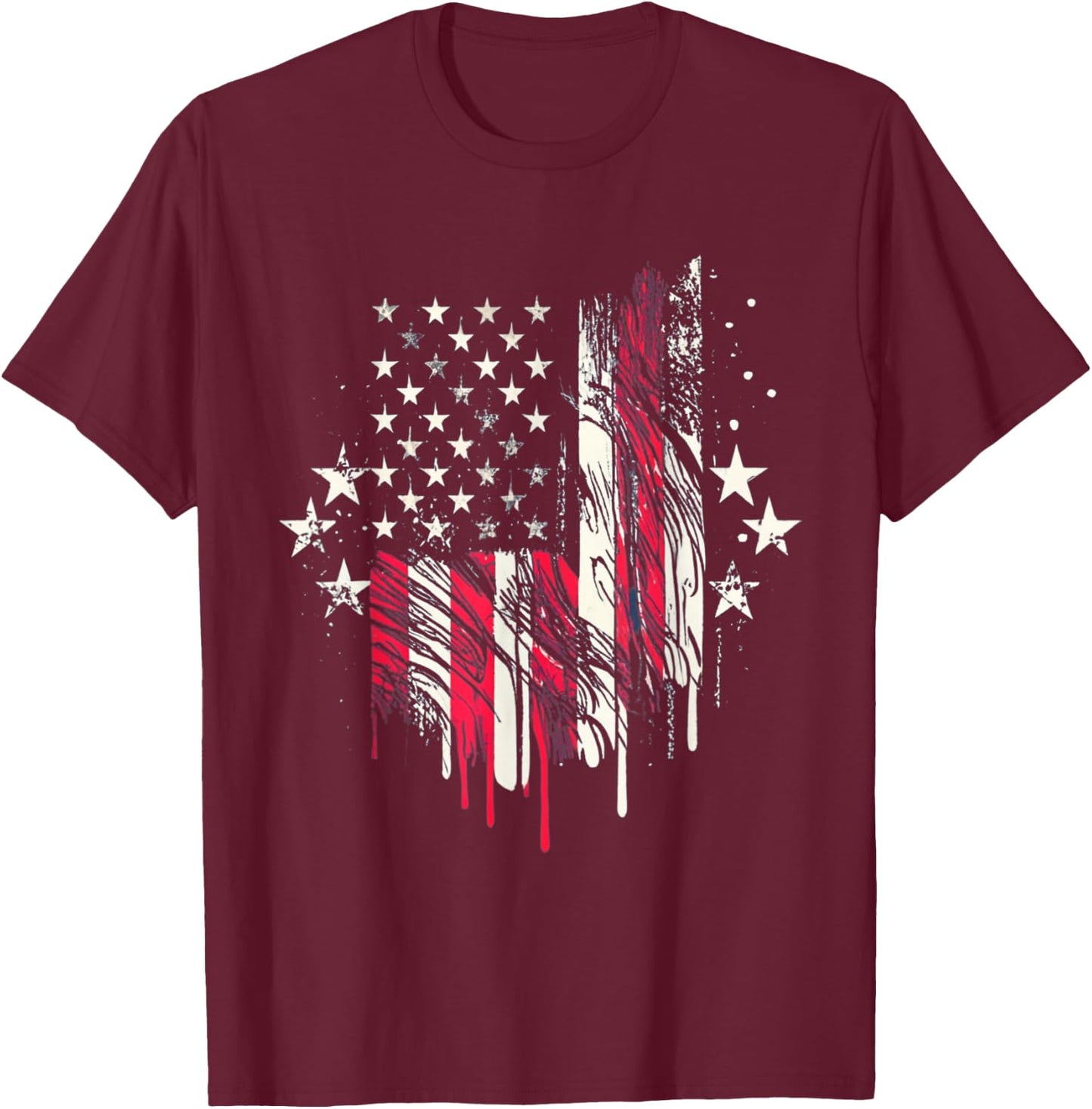 American Flag USA Toddler American Flag 4th of July T-Shirt - T-Shirt | Maroon