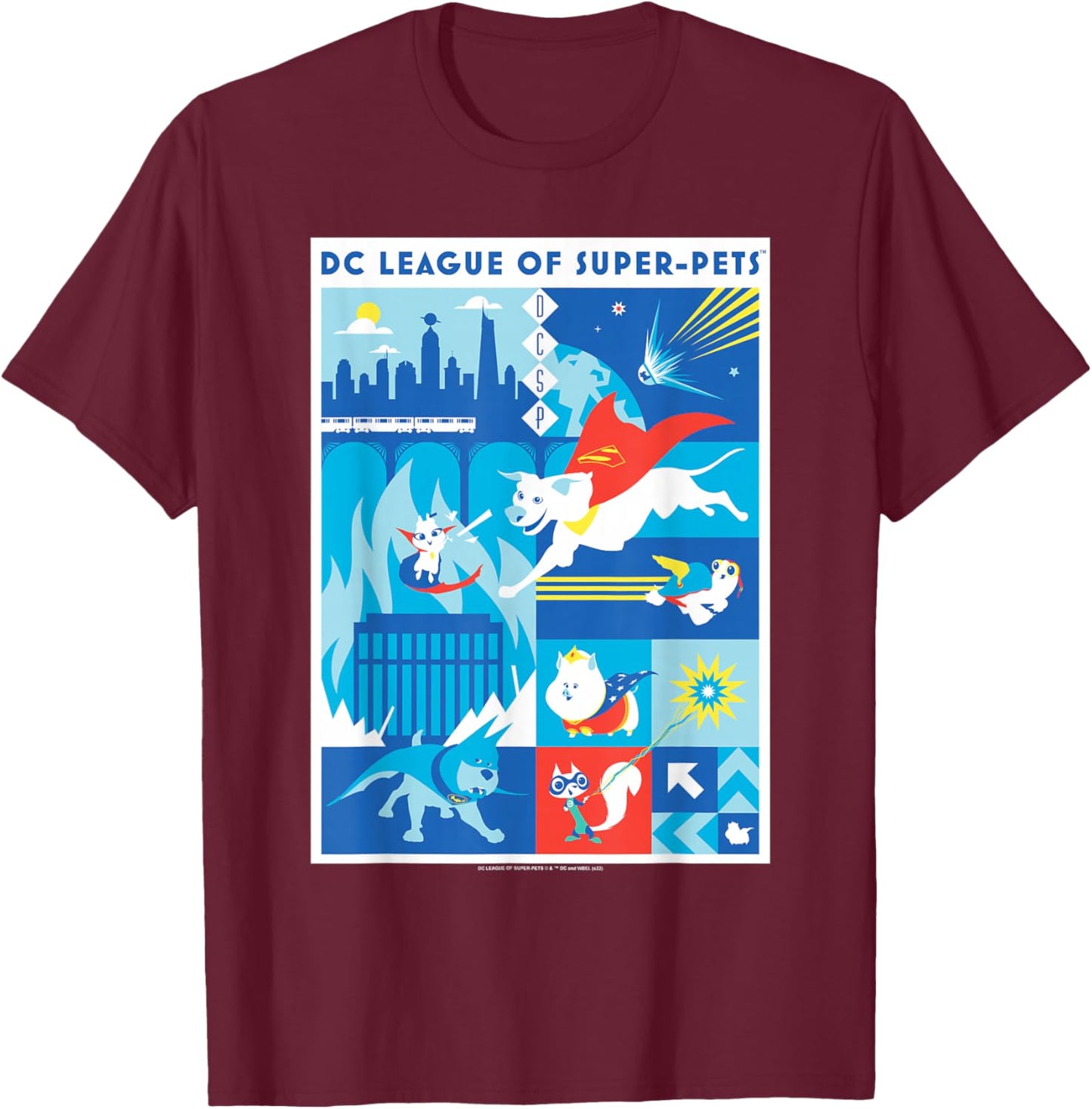 DC League of Super-Pets Krypto and Friends Vs. lulu T-Shirt - T-Shirt | Maroon