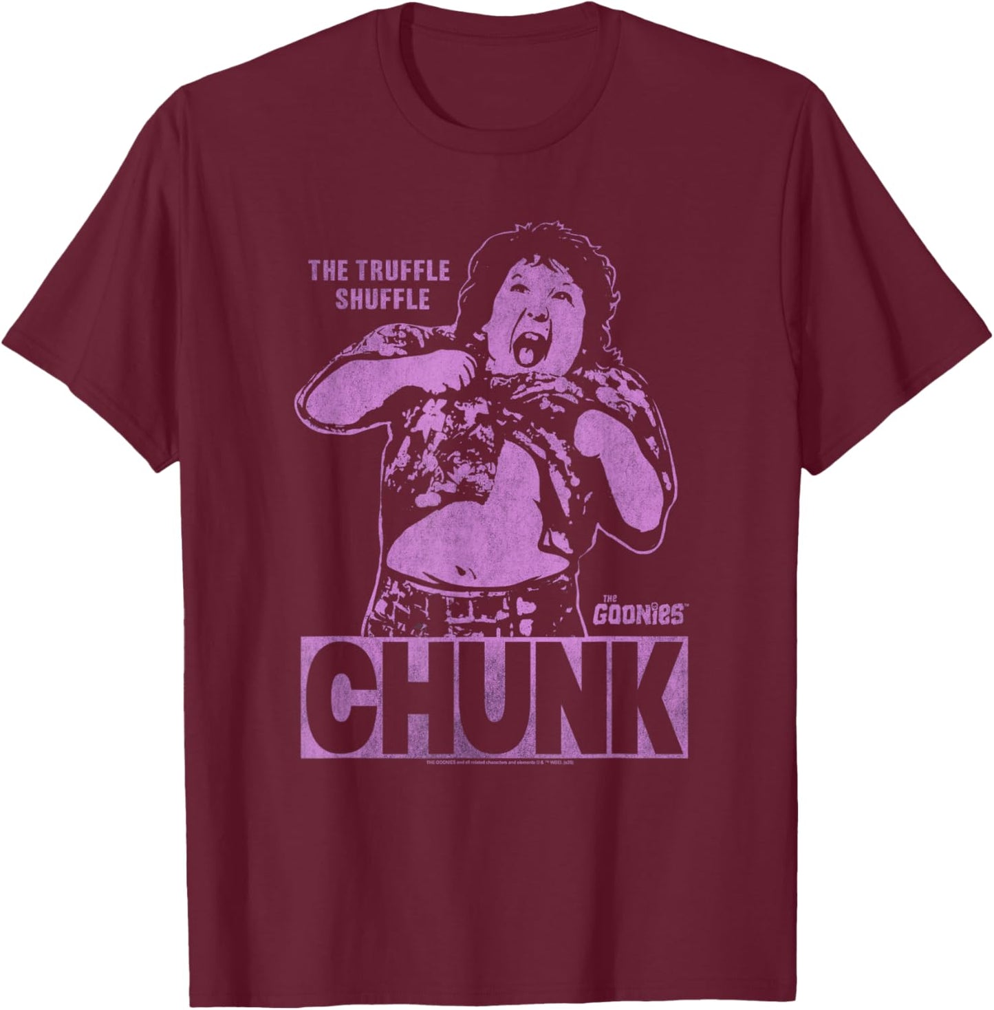 The Goonies Chunk Truffle Shuffle Vintage Poster T-Shirt - T-Shirt | Maroon