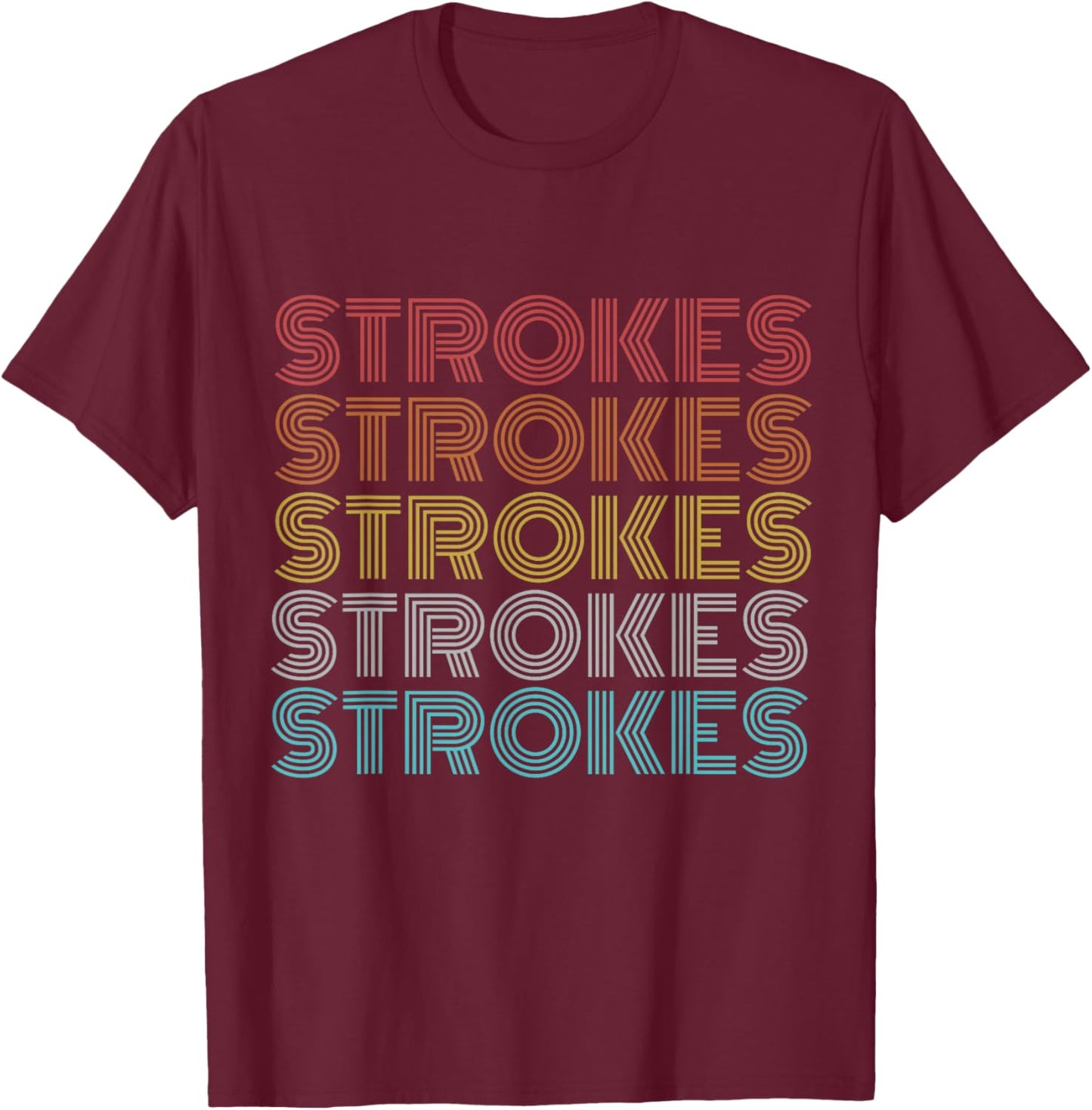 Retro Vintage Strokes T-Shirt - T-Shirt | Maroon