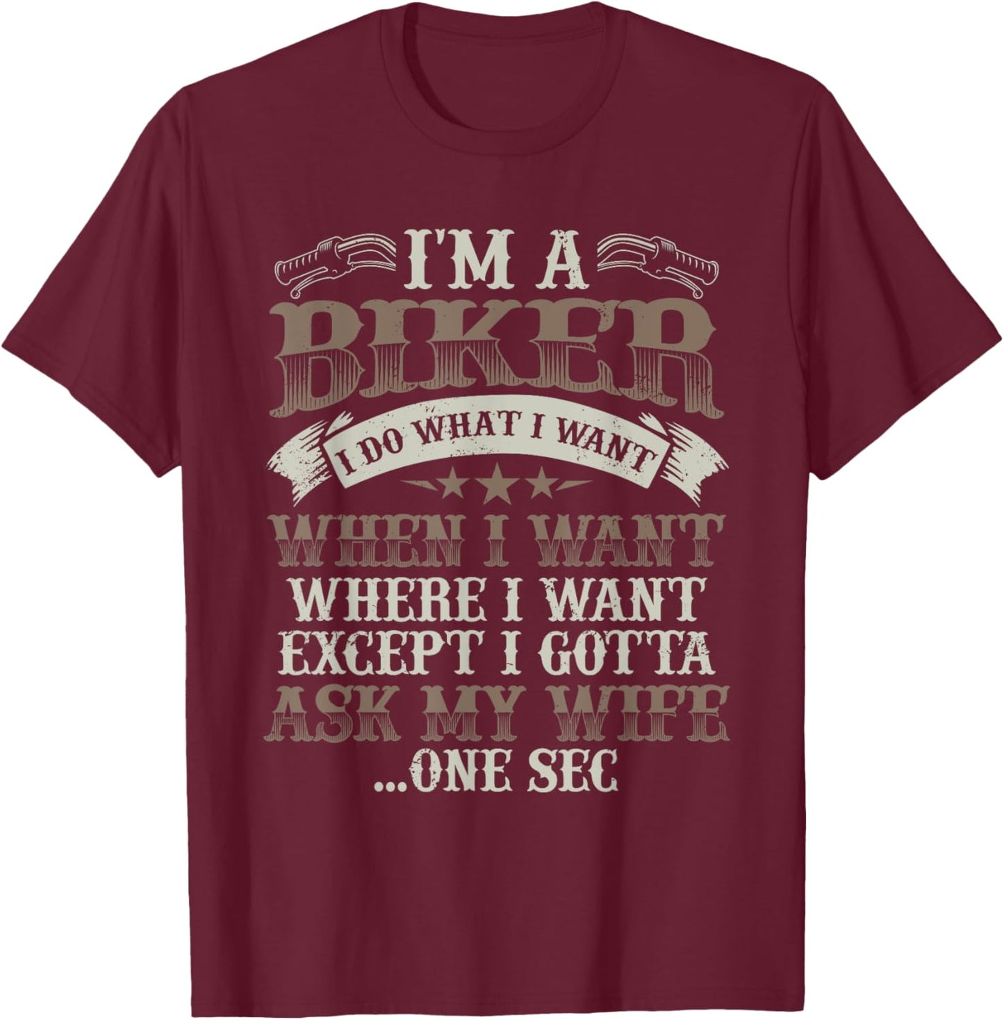 Funny Motorcycle Lover Graphic Husbands Men Motorbike Rider T-Shirt - T-Shirt | Maroon