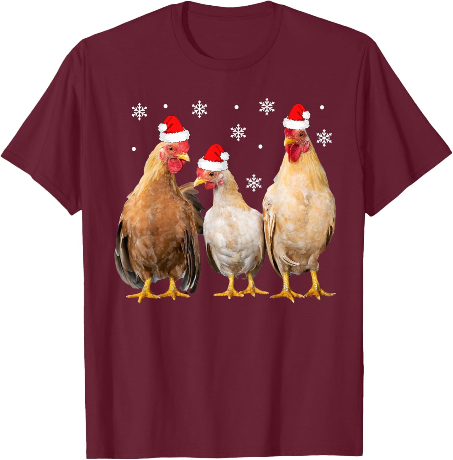 Christmas Chicken Shirt Kids Matching Family Chicken Pajamas T-Shirt - T-Shirt | Maroon