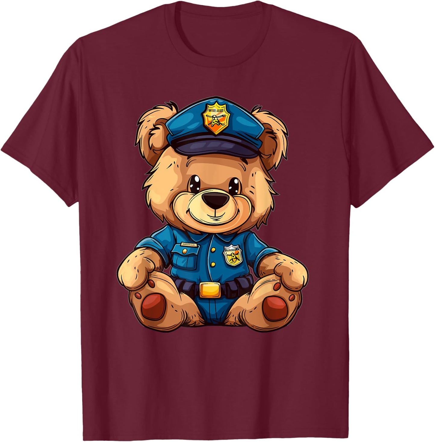Kids Police Teddy T-Shirt - T-Shirt | Maroon