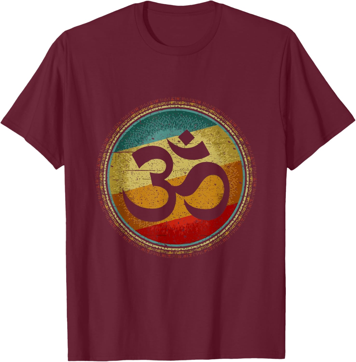 Om Ohm Symbol Retro Vintage 80s Style Meditation Yoga T-Shirt - T-Shirt | Maroon