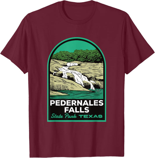Pedernales Falls State Park Texas T-Shirt - T-Shirt | Maroon