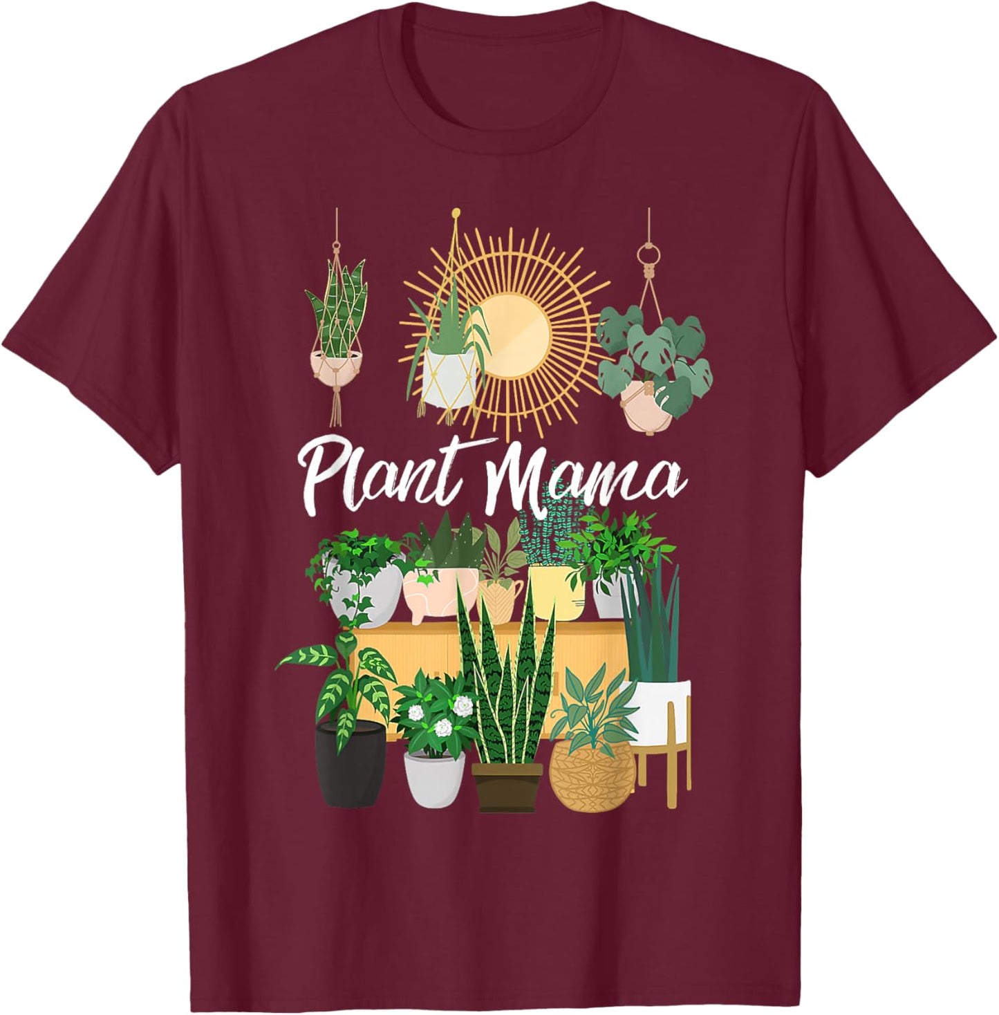 Plant Mama Crazy Plant lady Mom Indoor Flower Floral Garden T-Shirt - T-Shirt | Maroon