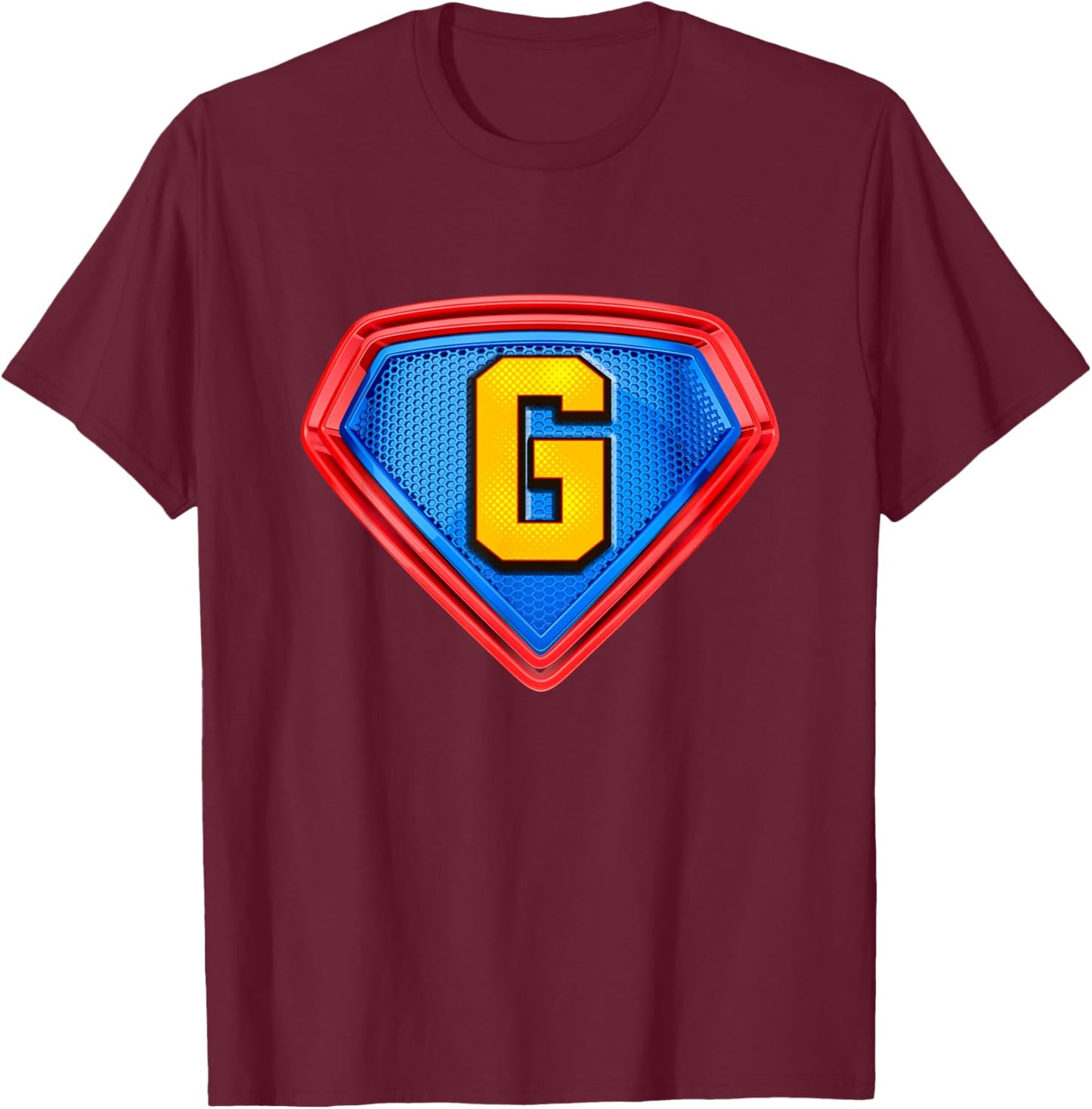 Cool Super G Alphabet Cute Initial Monogram Letter G Graphic T-Shirt - T-Shirt | Maroon