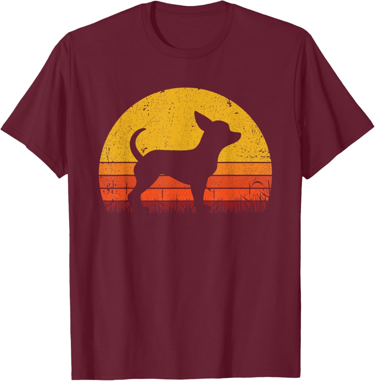 Retro Chihuahua Men Women Dog Mom Dad Chihuahua T-Shirt - T-Shirt | Maroon