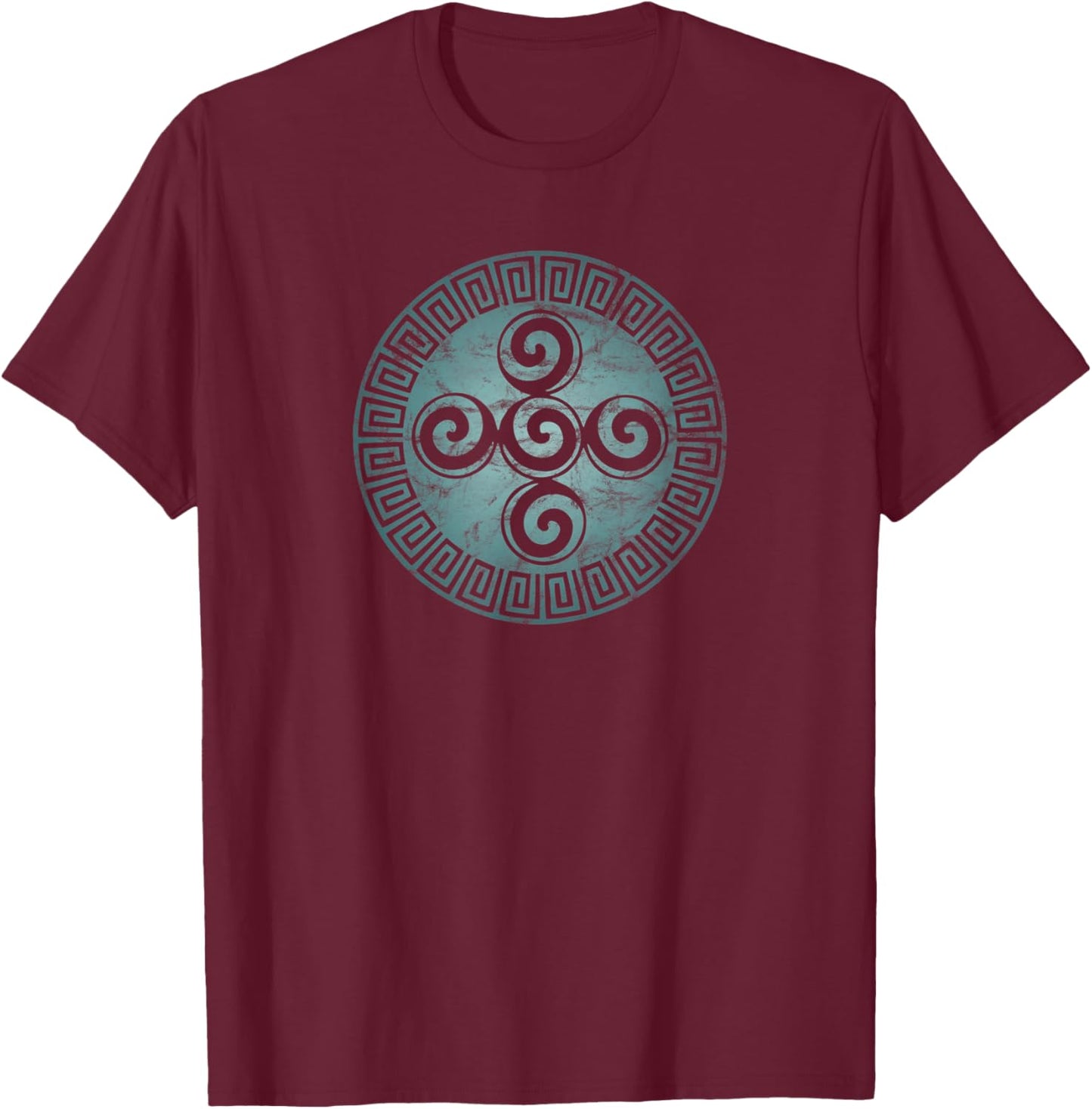 Aztec symbol creation, spiral, universe, god, indians T-Shirt - T-Shirt | Maroon