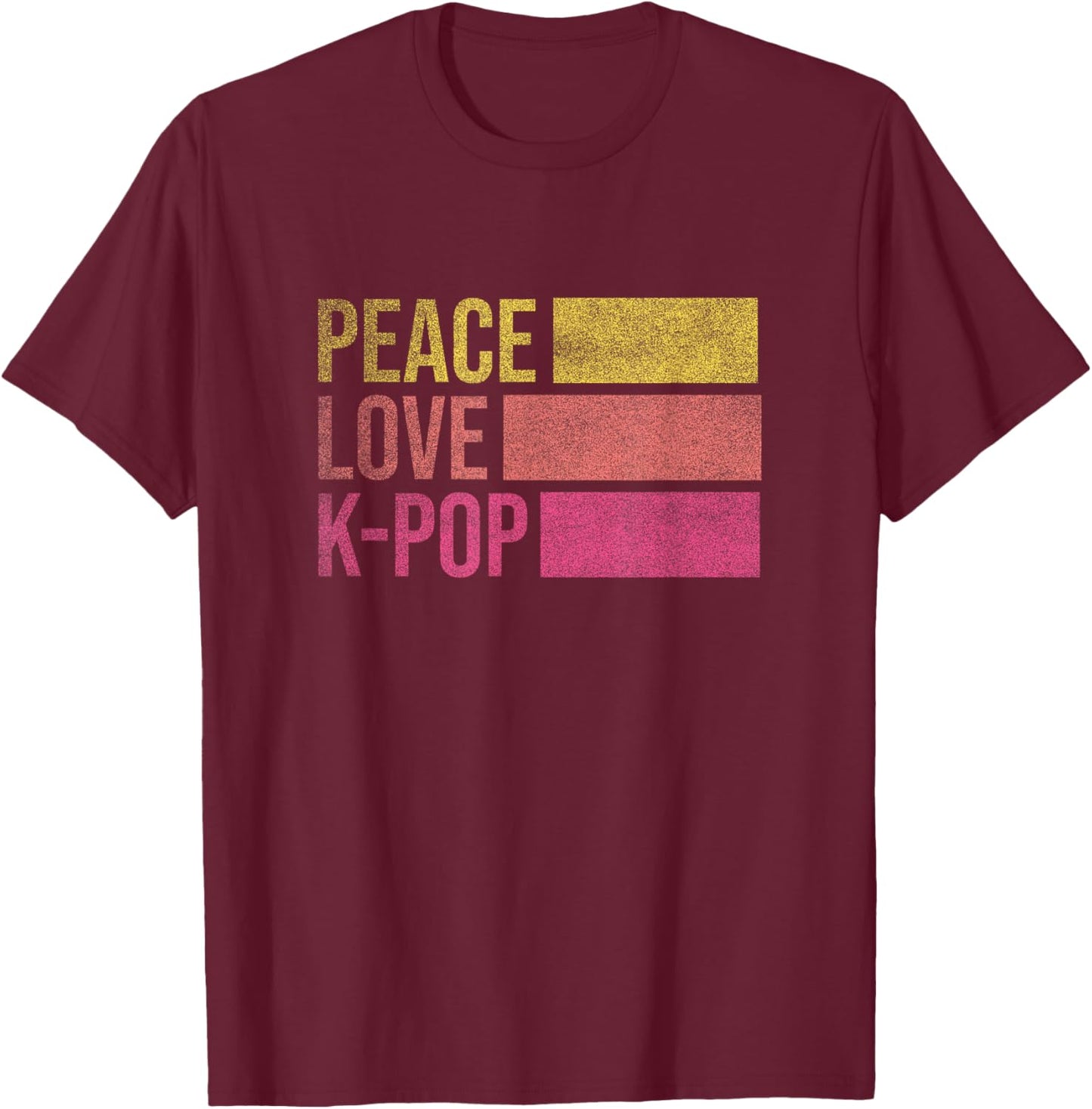 Retro K-Pop For Teen Girls Women KPop And Peace T-Shirt - T-Shirt | Maroon
