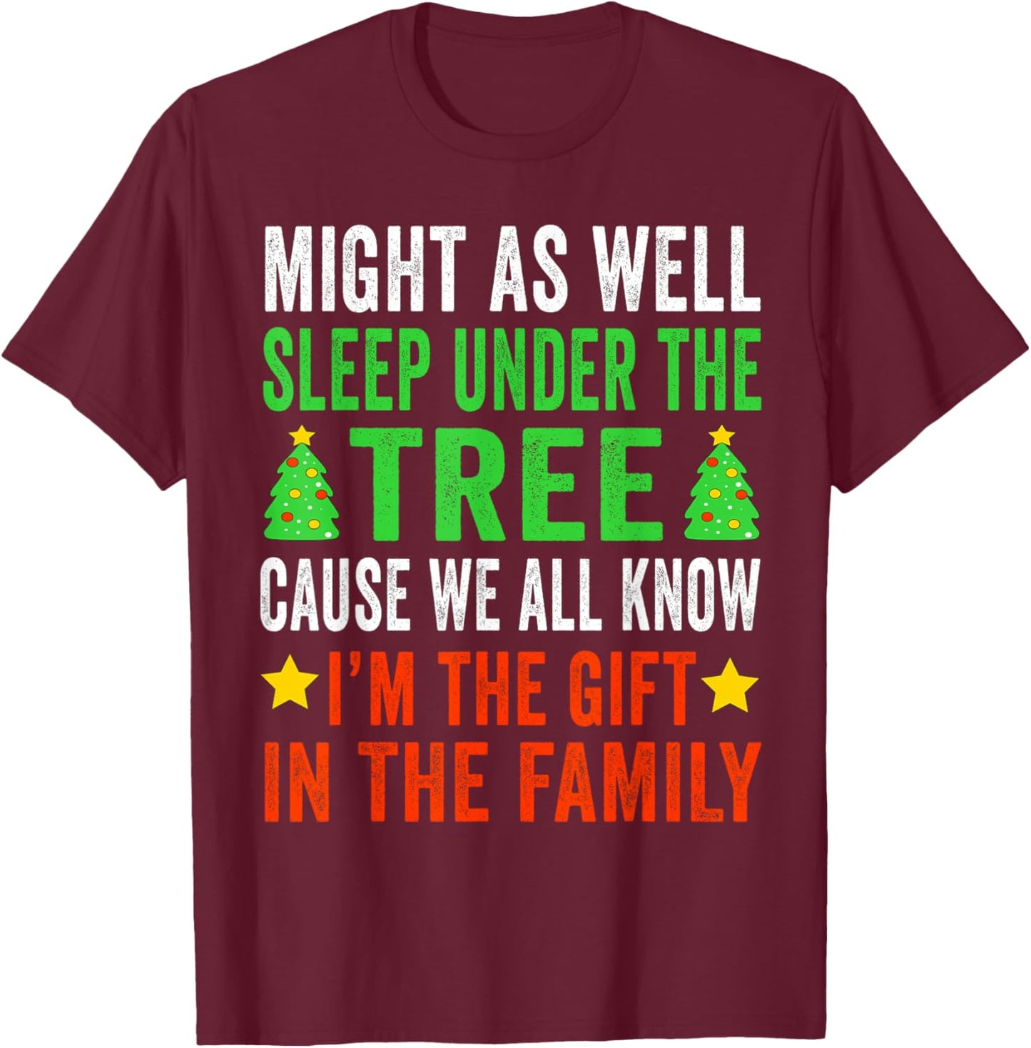 Funny Christmas Kids Christmas Pajamas Girls Boys T-Shirt - T-Shirt | Maroon