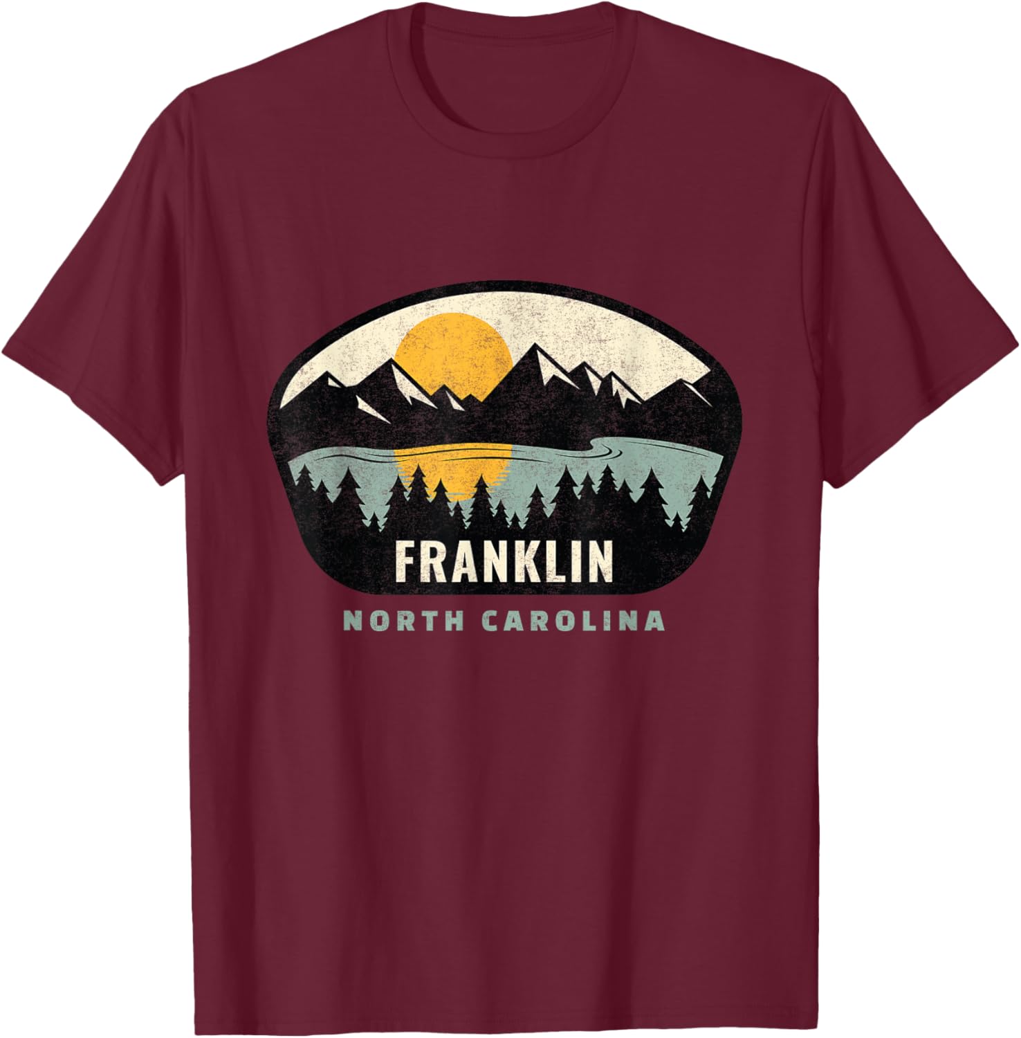 Franklin North Carolina, NC Vacation Souvenir T-Shirt - T-Shirt | Maroon