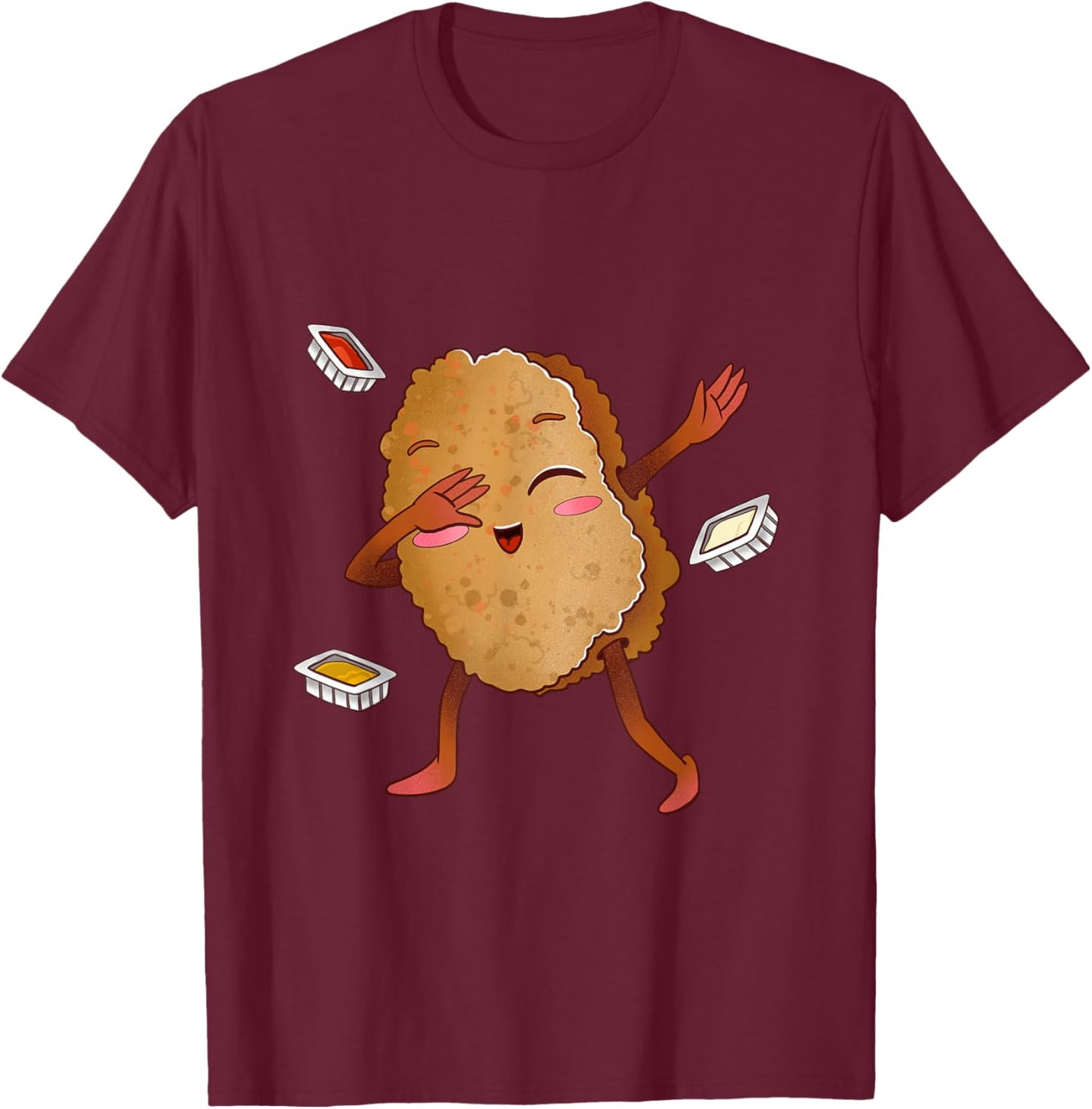 Funny Dabbing Chicken Nugget Chicken Nuggets Lover T-Shirt - T-Shirt | Maroon
