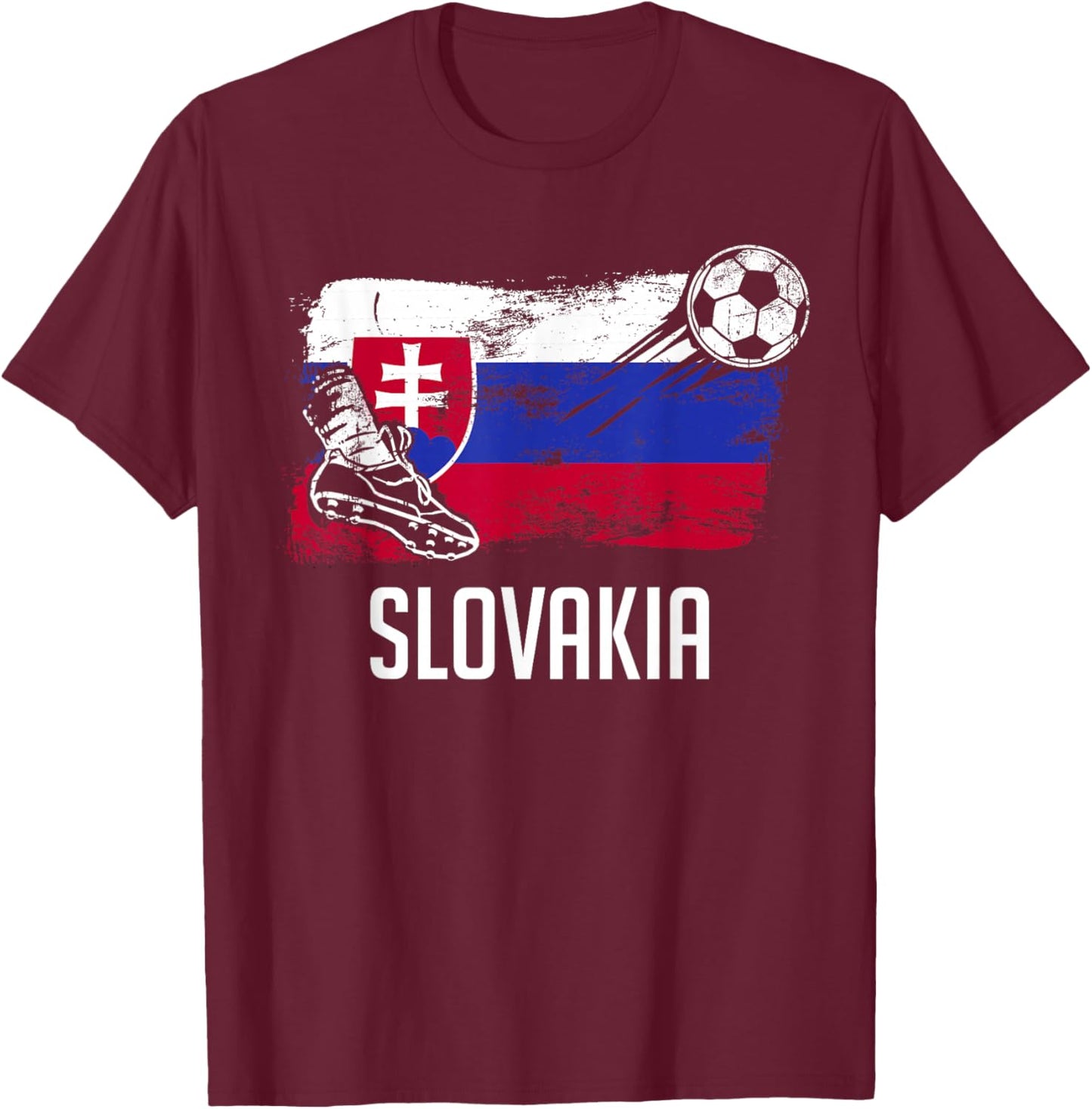 Slovakia Flag Jersey Slovak Soccer Team Slovak T-Shirt - T-Shirt | Maroon