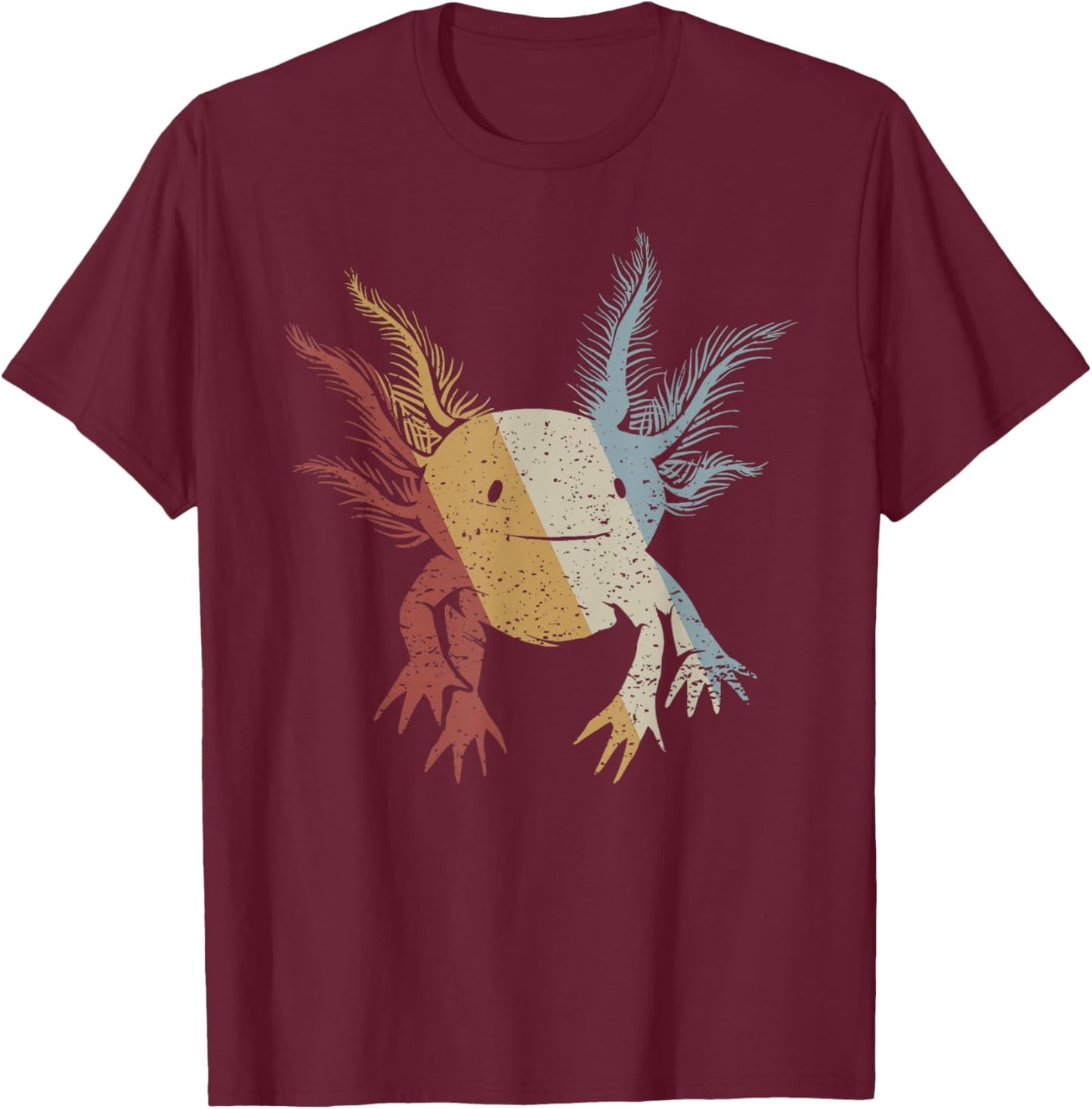 Axolotl Retro Style Vintage T-Shirt - T-Shirt | Maroon
