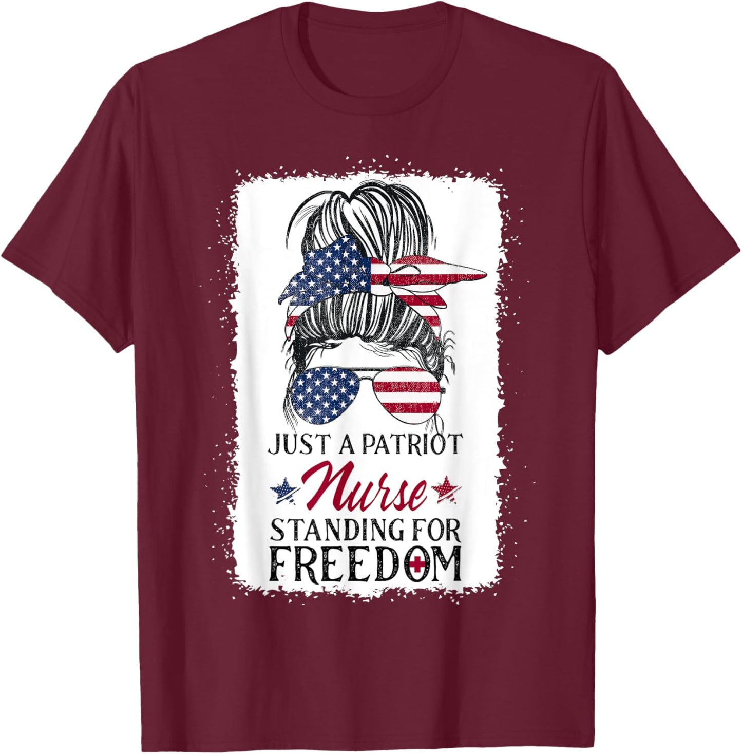 Nurses for Medical Freedom - Patriotic Nurse Women Kids Men T-Shirt - T-Shirt | Maroon