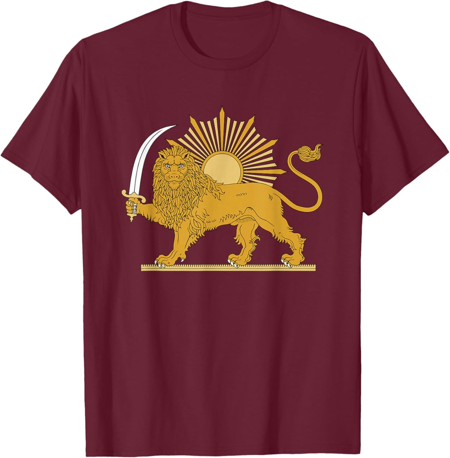 Persian Lion and Sun Pahlavi Dynasty - Shir o Khorshid T-Shirt - T-Shirt | Maroon