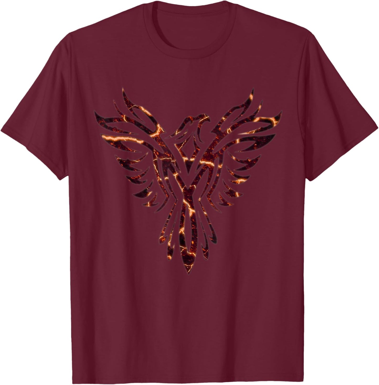 Lava Fire & Flames Phoenix Mythical Bird Rising Born Again T-Shirt - T-Shirt | Maroon