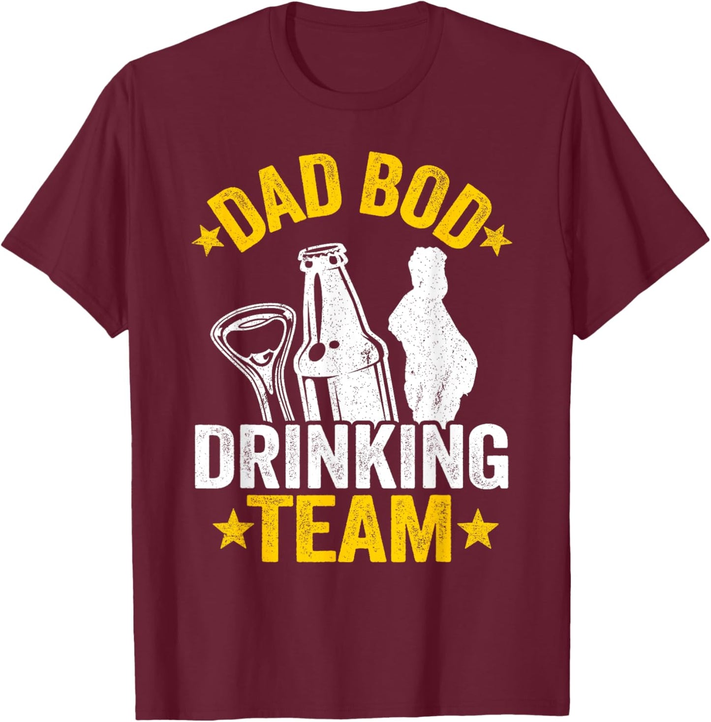 Dad Bod Drinking Team Beer Lover Daddy Funny Beer Drinking T-Shirt - T-Shirt | Maroon