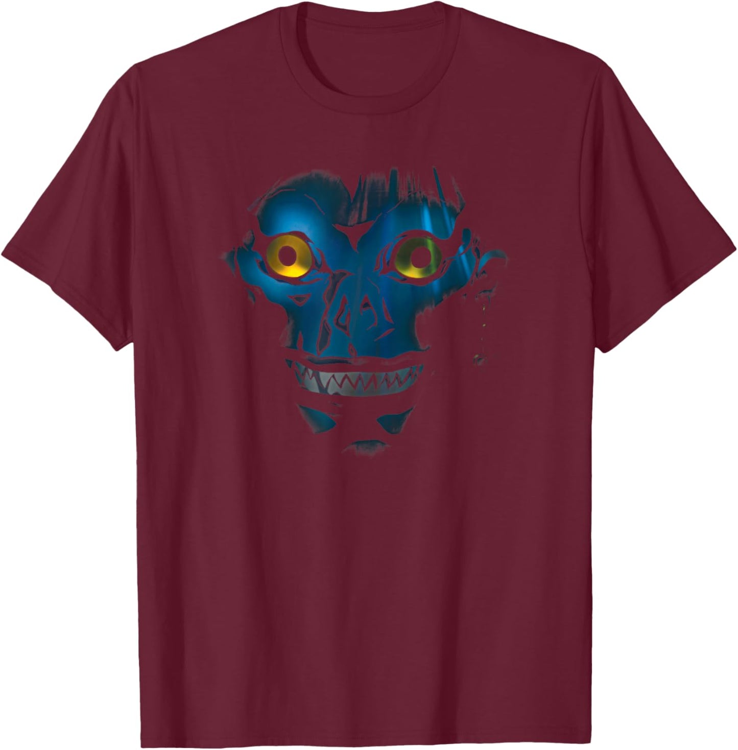 Death Note Ryuk Shinigami Face Anime T-Shirt - T-Shirt | Maroon