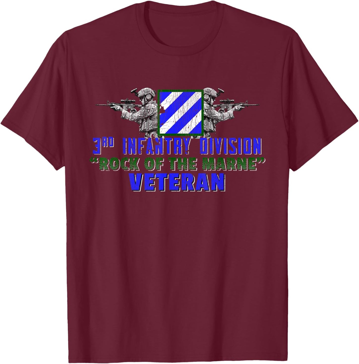 3rd Infantry Division 3ID Rock of the Marne Fort Stewart T-Shirt - T-Shirt | Maroon