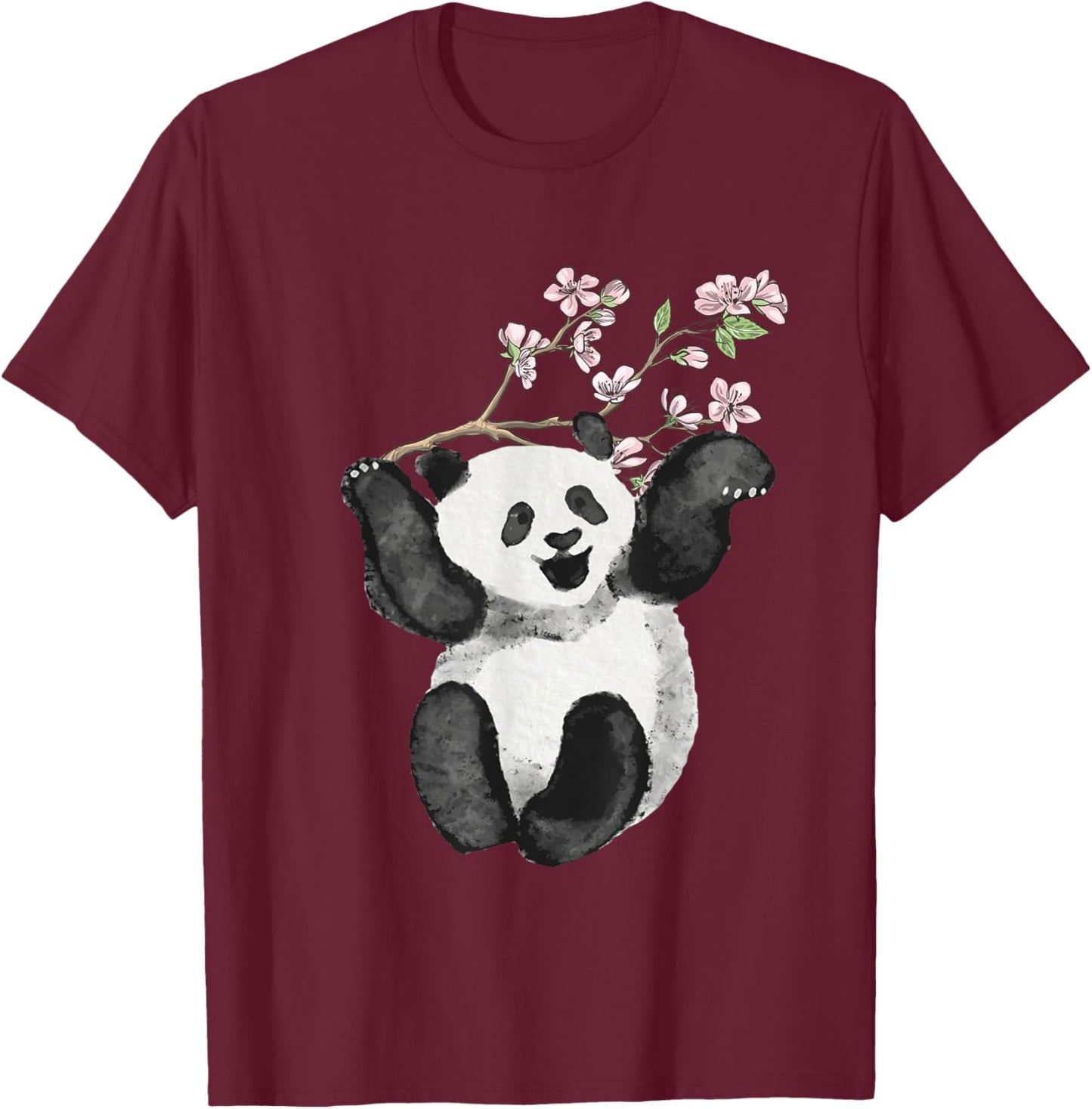 Cherry Blossom Tree Panda Japanese Cherry Tree Cherry Blossom T-Shirt - T-Shirt | Maroon