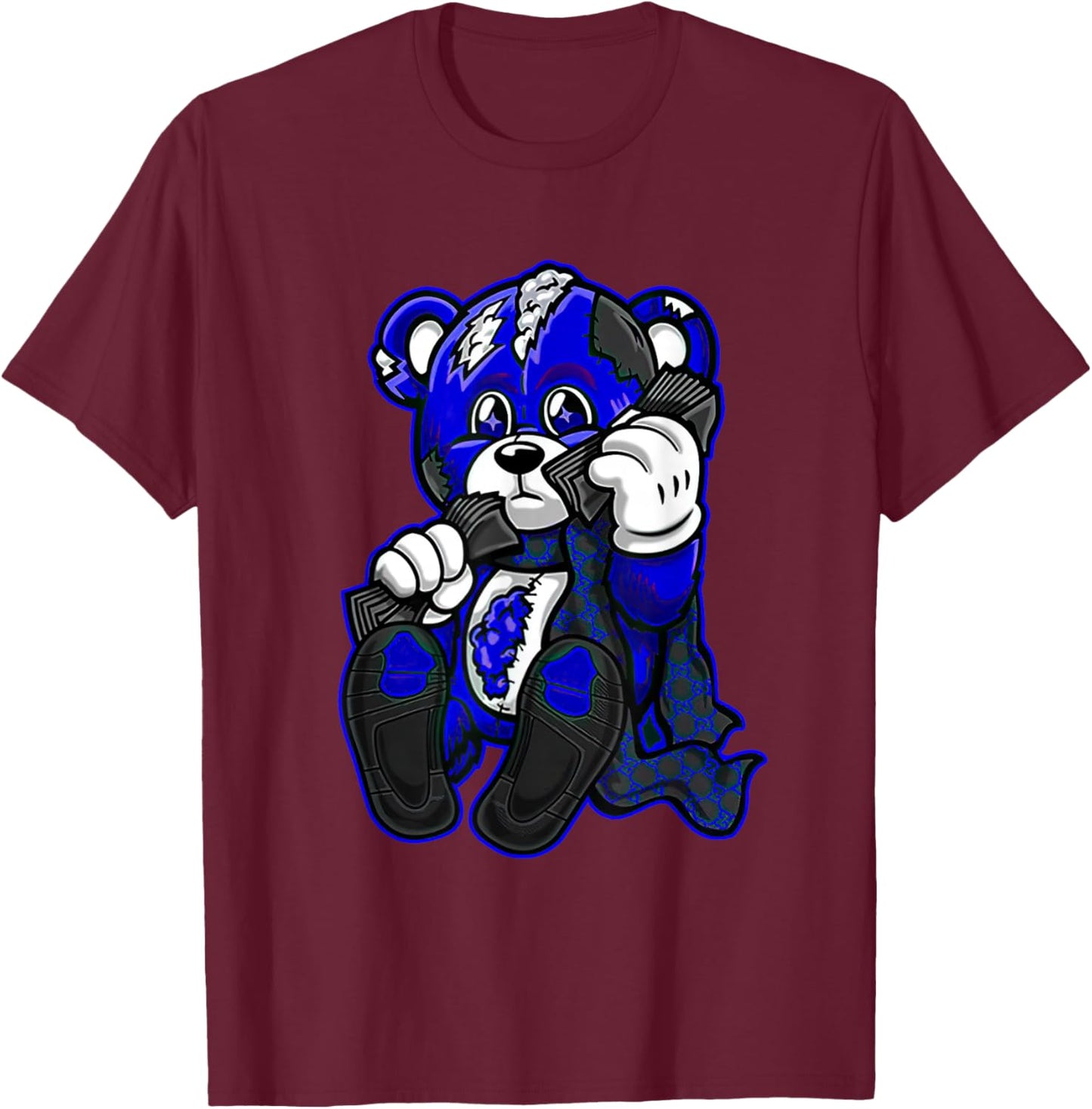 5 Racer Blue Heartbreak Money Streetwear Racer Blue 5s T-Shirt - T-Shirt | Maroon