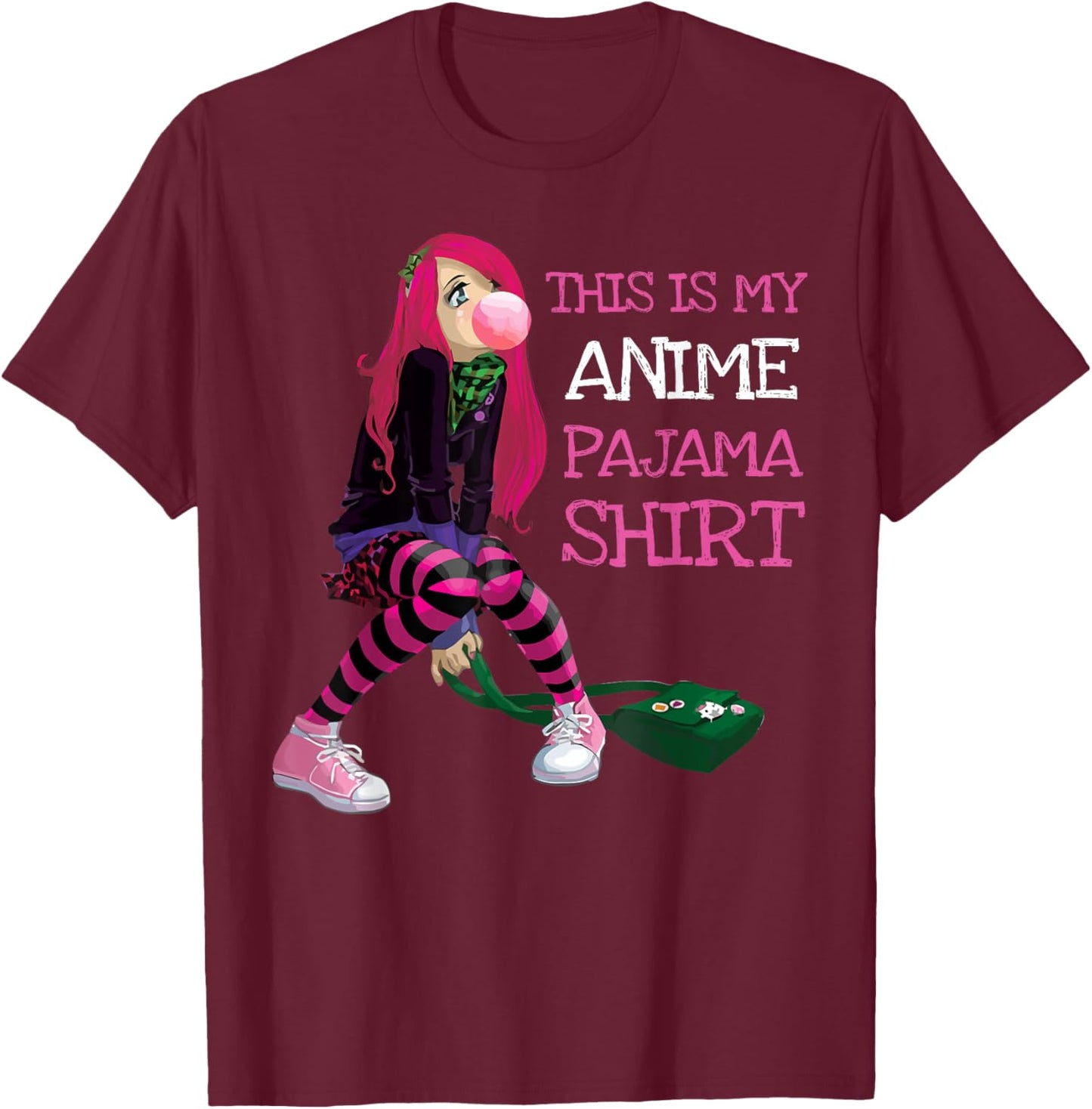 This Is My Anime Pajama Kawaii Anime Girl Goth Teen Kids T-Shirt - T-Shirt | Maroon