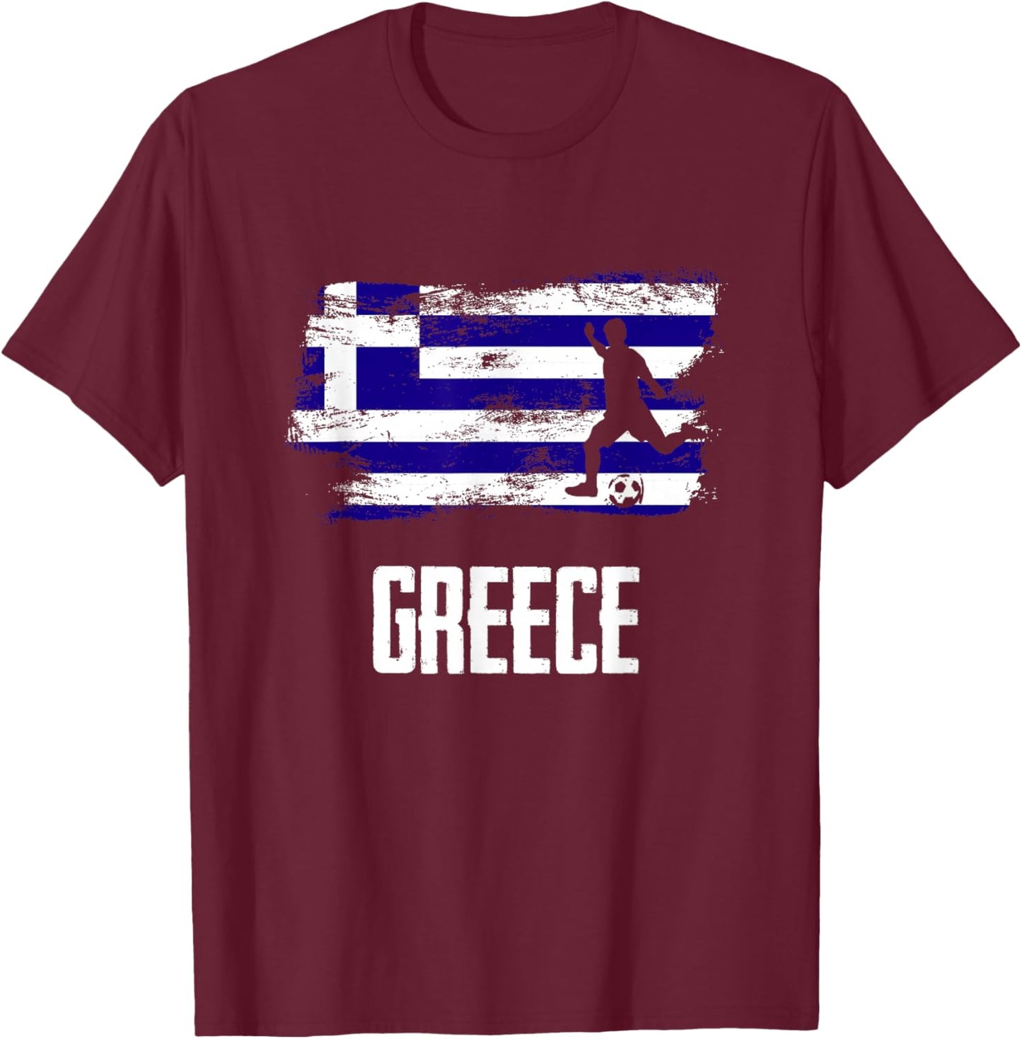 Greece Flag Jersey Greek Soccer Team Greek T-Shirt - T-Shirt | Maroon