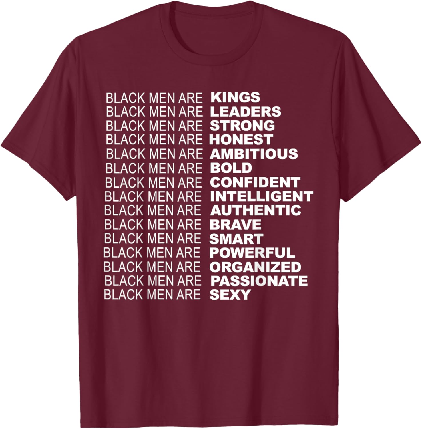 Black Men are Kings Inspirational Black Men T-Shirt - T-Shirt | Maroon