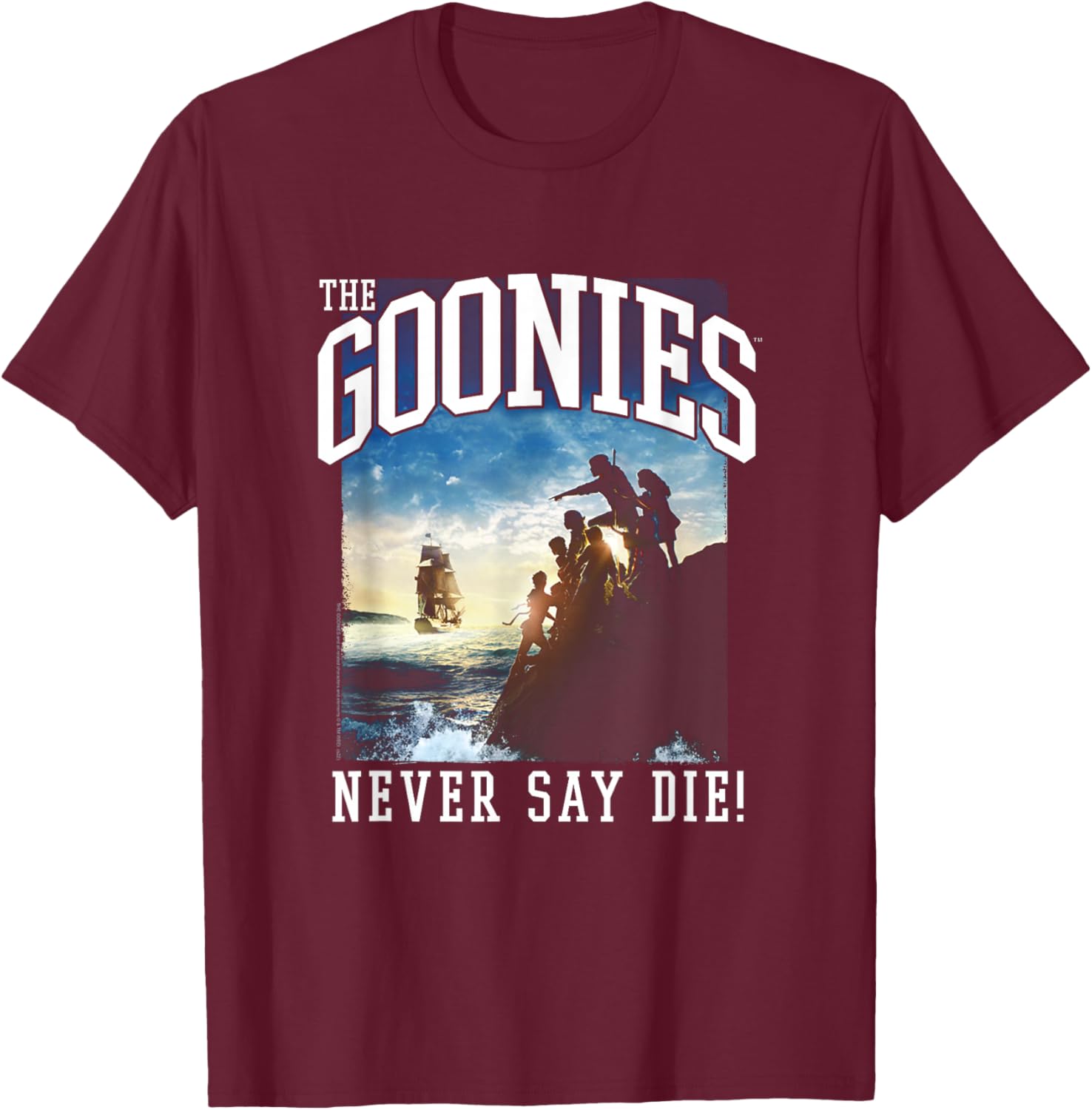 The Goonies Classic Movie Poster and Logo Movie T-Shirt - T-Shirt | Maroon
