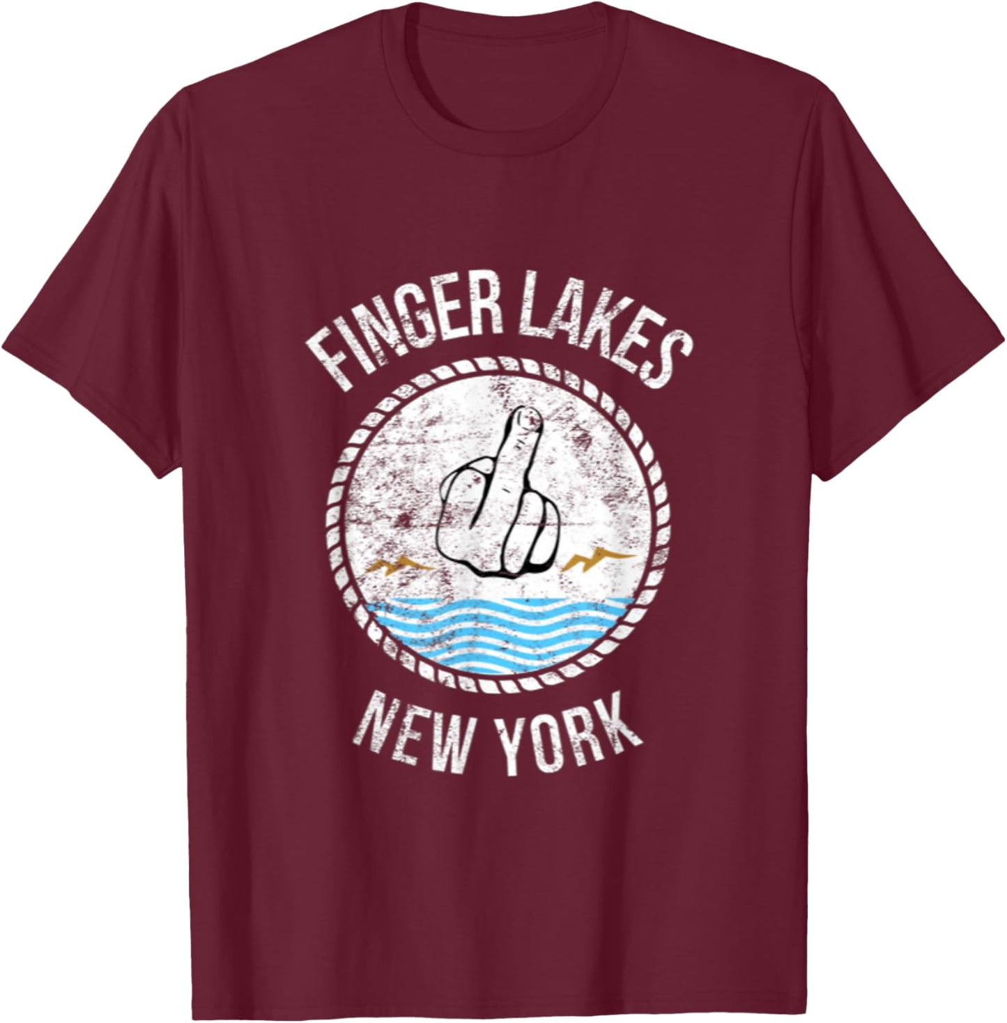 The Finger Lakes New York Travel Souvenir T-Shirt - T-Shirt | Maroon