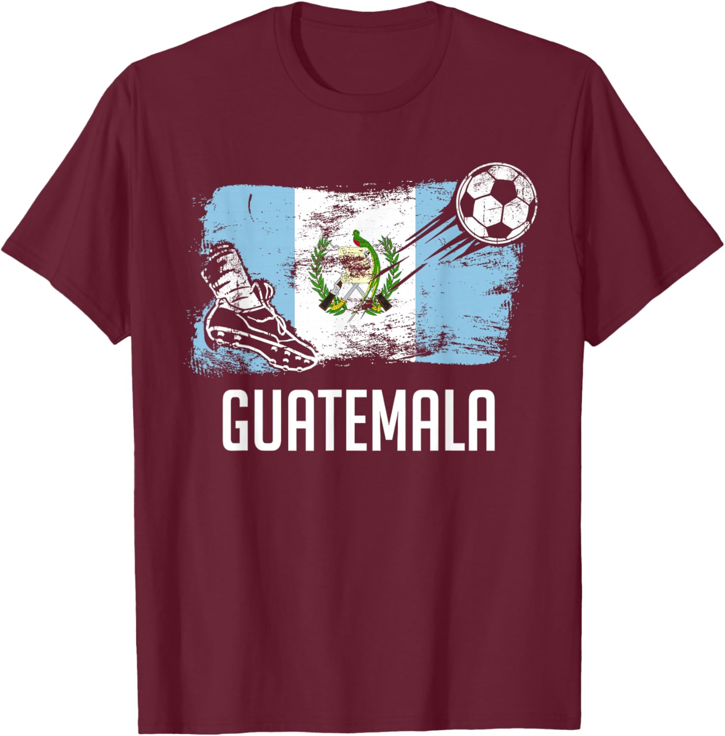 Guatemala Flag Jersey Guatemalan Soccer Team Guatemala T-Shirt - T-Shirt | Maroon
