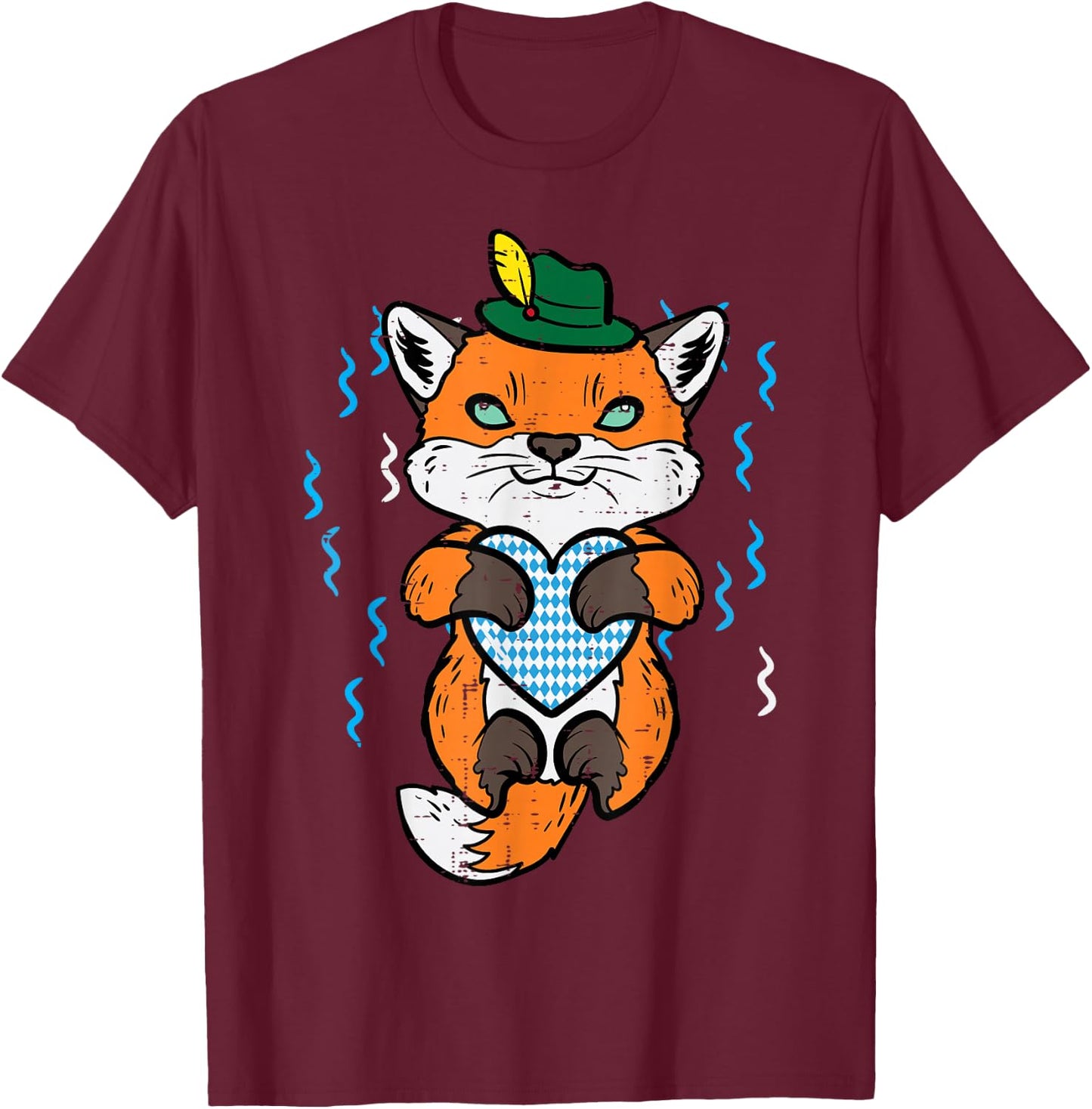 Oktoberfest Fox German Bavarian Girls Boys Kids Women Men T-Shirt - T-Shirt | Maroon