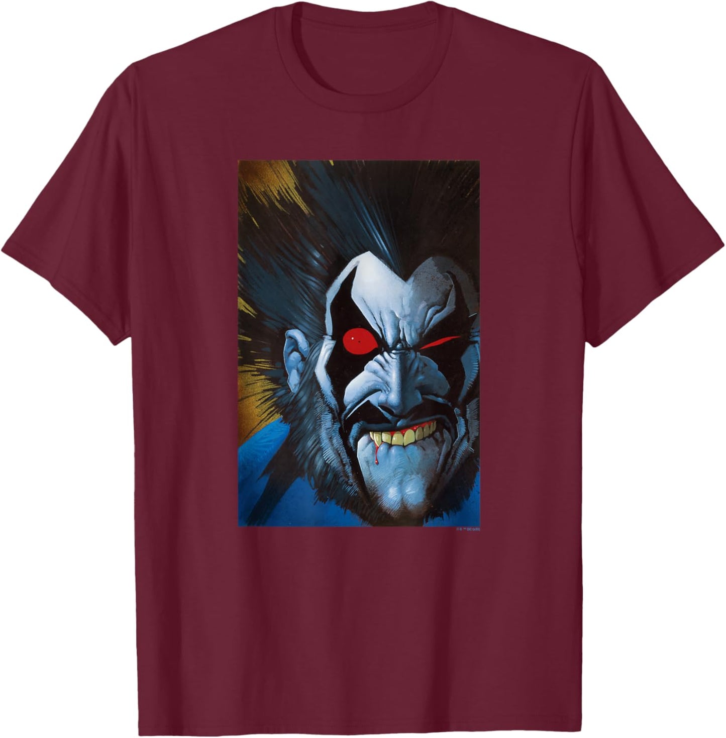 DC Comics Batman Lobo Big Face Portrait T-Shirt - T-Shirt | Maroon