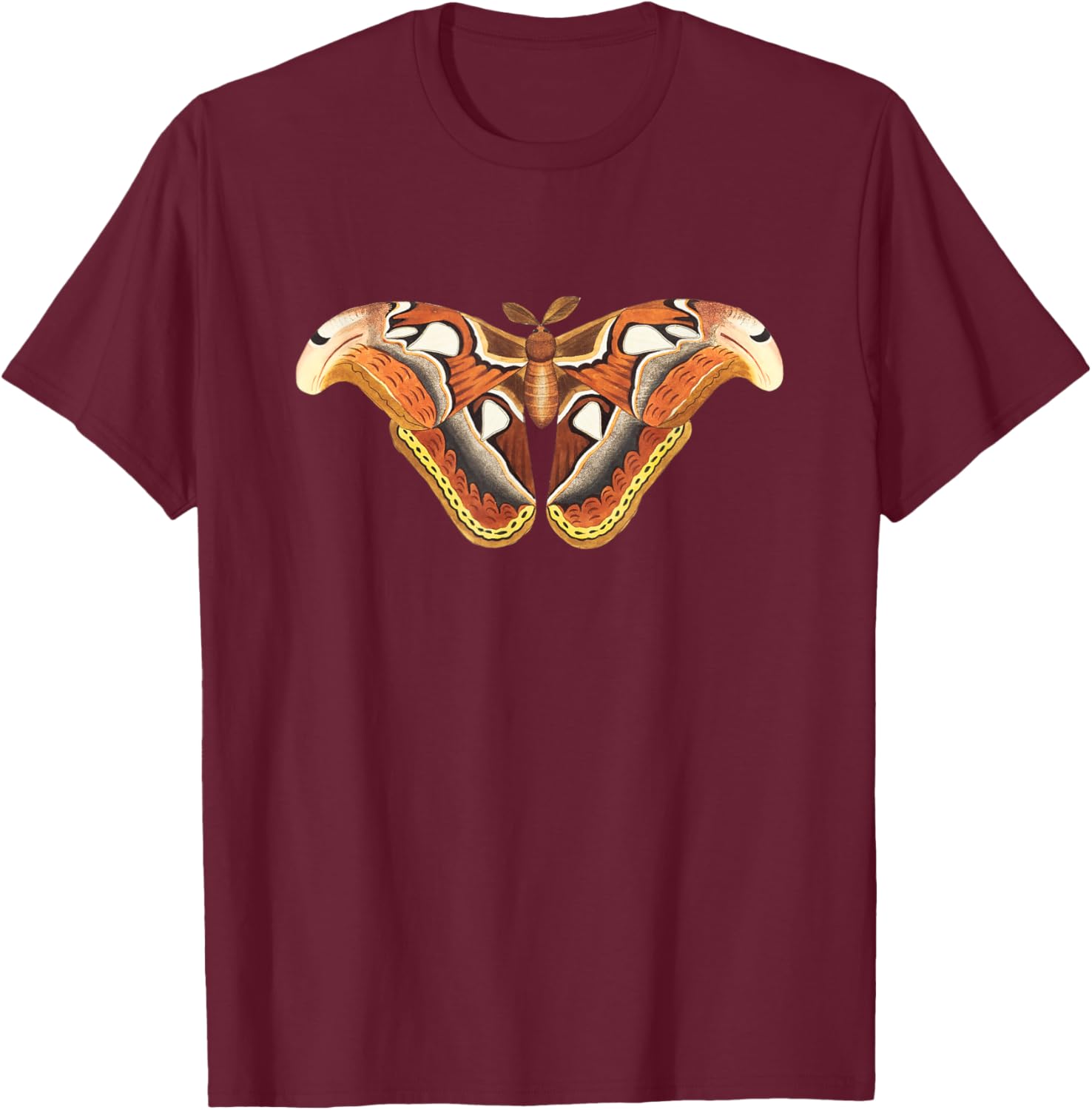 Atlas Moth Butterfly Insect Illustration & Women T-Shirt - T-Shirt | Maroon