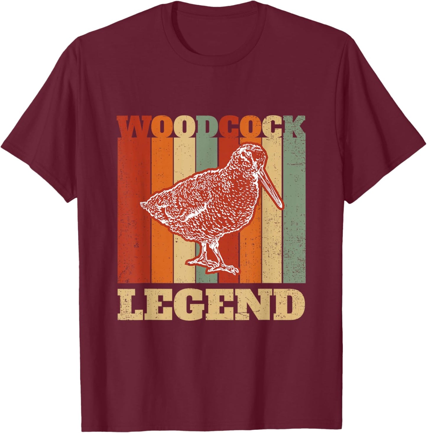 Woodcock Legend Vintage Retro Woodcock Bird Timberdoodle T-Shirt - T-Shirt | Maroon