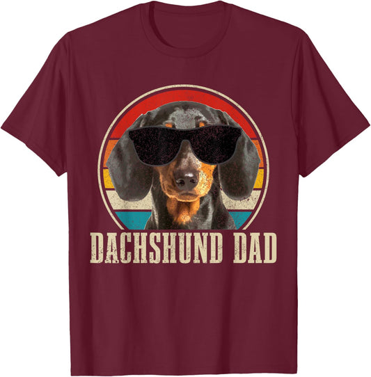 Dachshund Dog Vintage Funny Dog T-Shirt - T-Shirt | Maroon