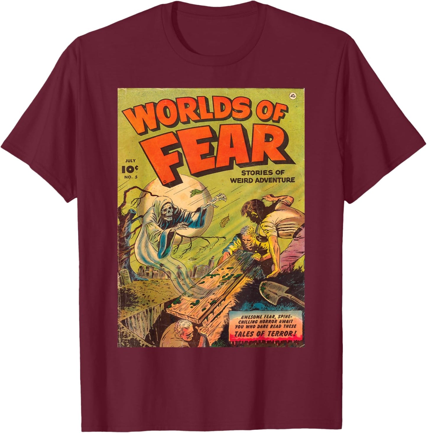 Halloween Horror Ghost Vintage Comic Book Retro haunted T-Shirt - T-Shirt | Maroon