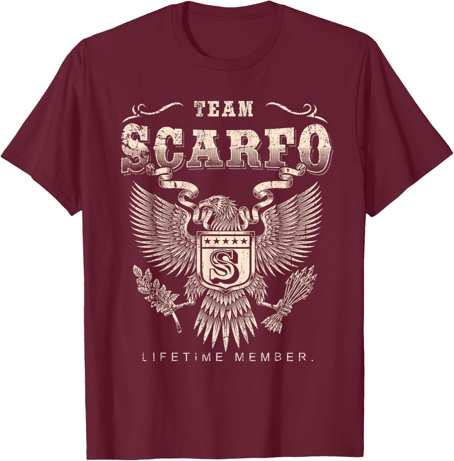 Team Scarfo Lifetime Member - Scarfo Name T-Shirt - T-Shirt | Maroon