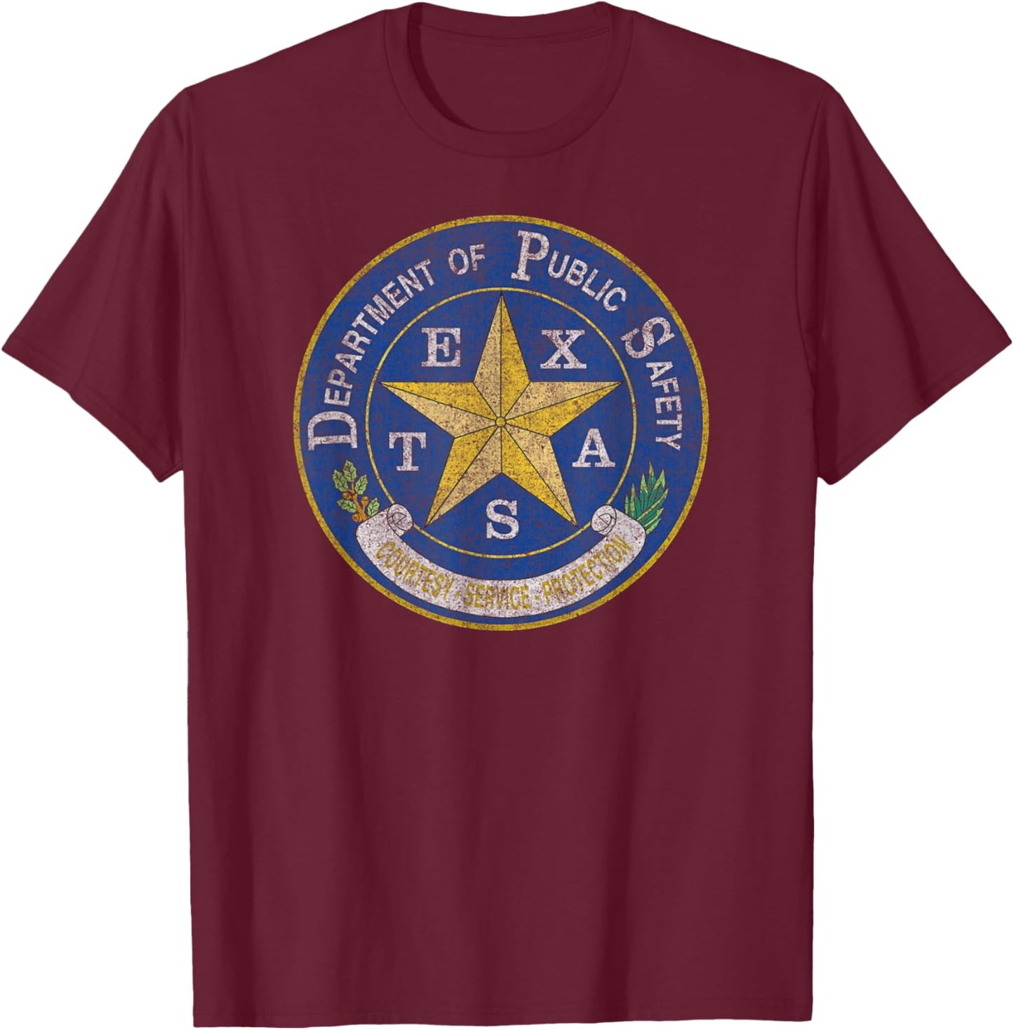 Texas Highway Patrol - Department of Public Safety of Texas T-Shirt - T-Shirt | Maroon