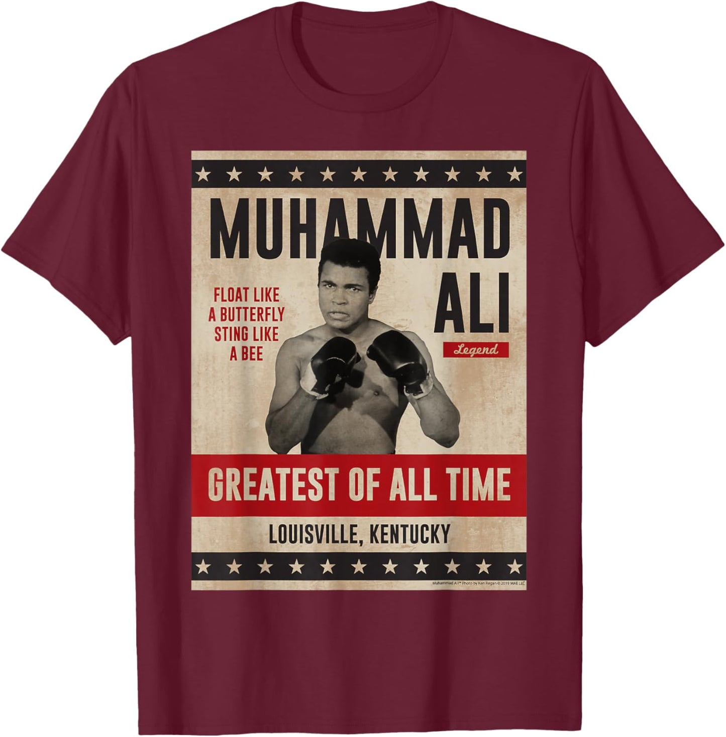 Muhammad Ali - Ali Poster T-Shirt - T-Shirt | Maroon
