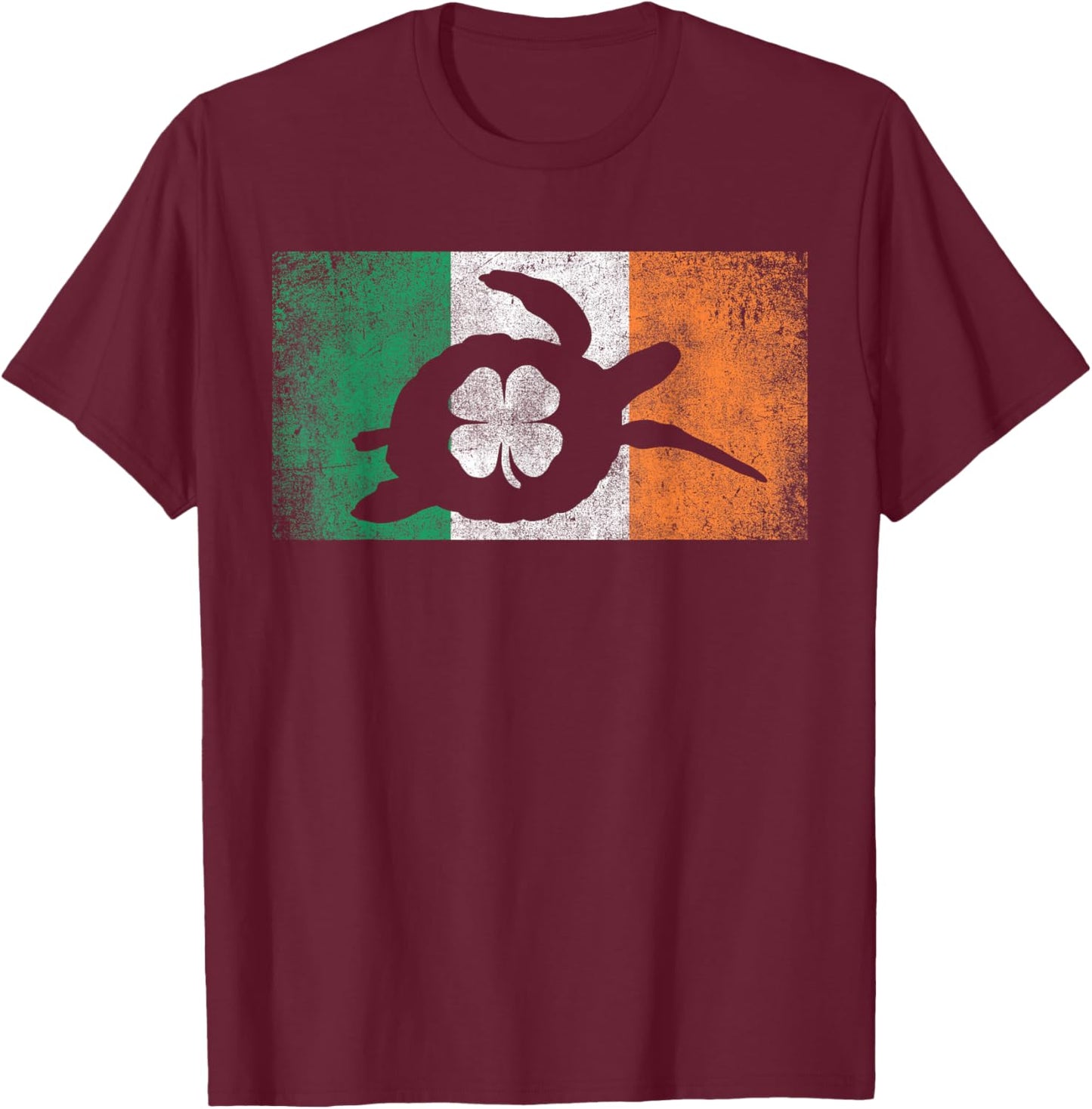 Sea Turtle St. Patrick's Day Irish Flag Ireland Saint Paddys T-Shirt - T-Shirt | Maroon