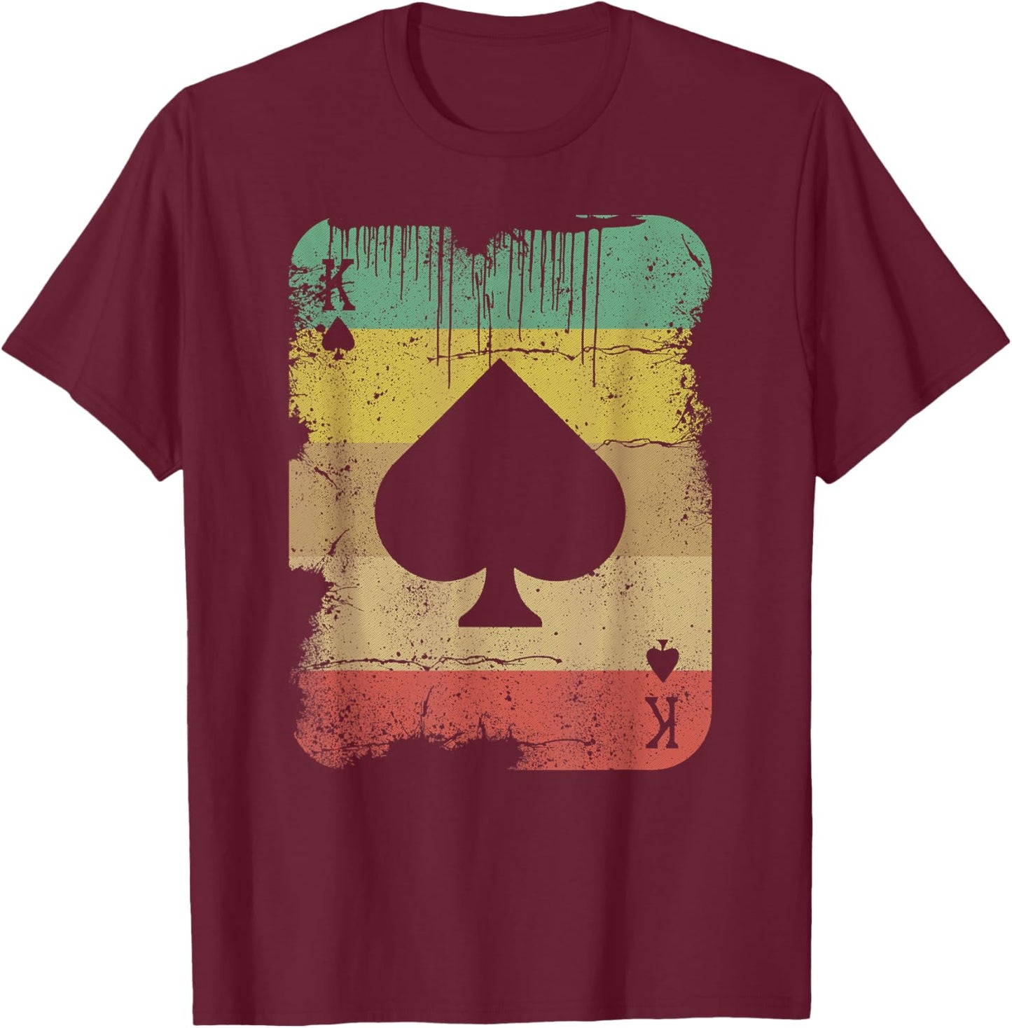 Retro Poker Texas Hold'Em King Of Spades - Vintage Poker T-Shirt - T-Shirt | Maroon